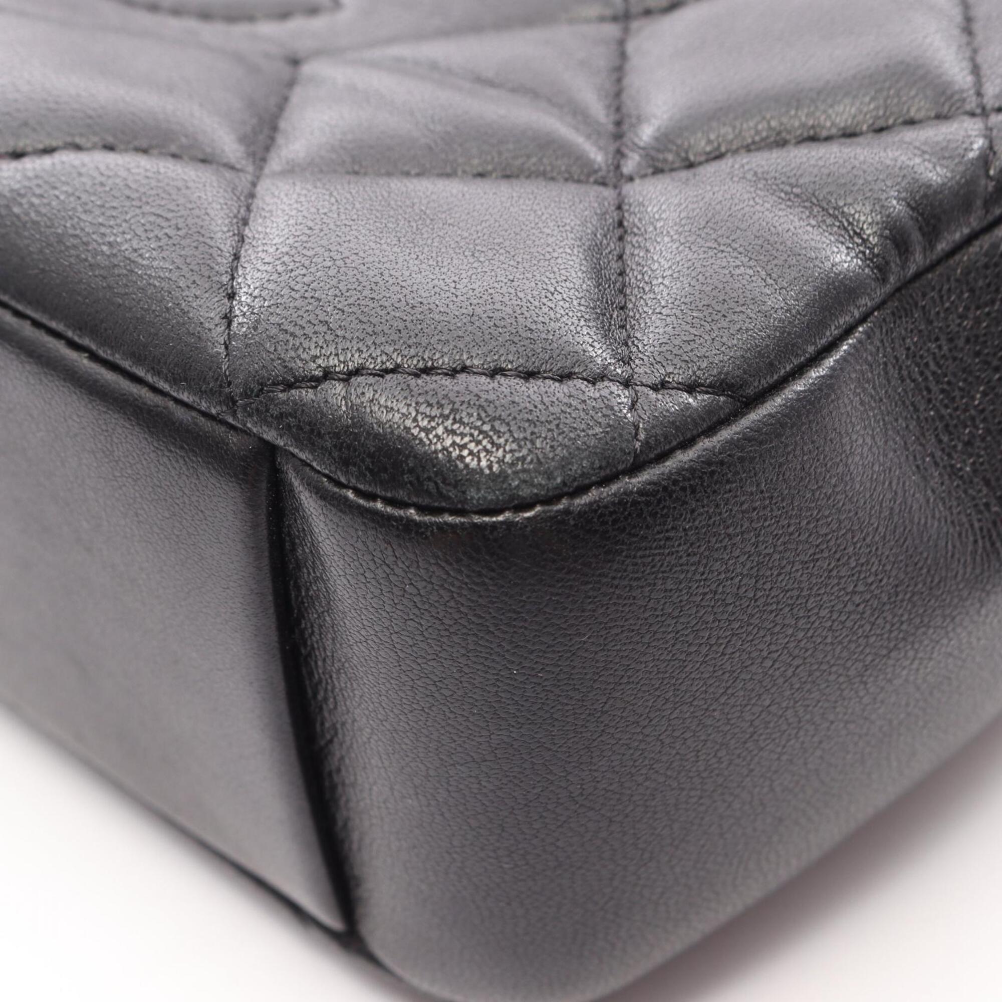 Chanel Black Leather Handbag Shoulder Bag (Pre-Owned)