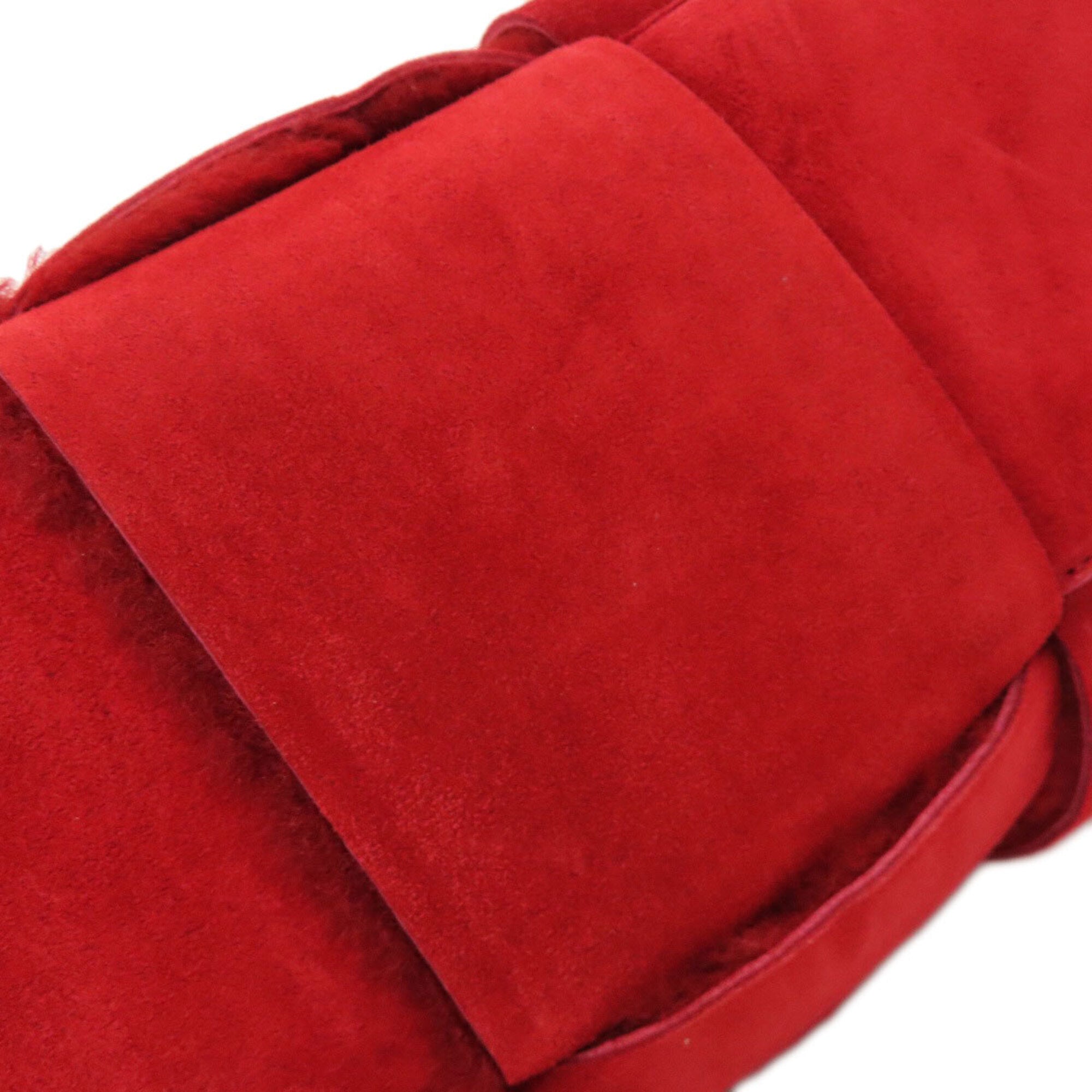Bottega Veneta Red Color Suede Handbag (Pre-Owned)