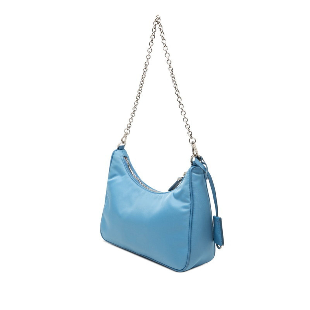 Prada Blue Nylon Leather Handbag Shoulder Bag (Pre-Owned)