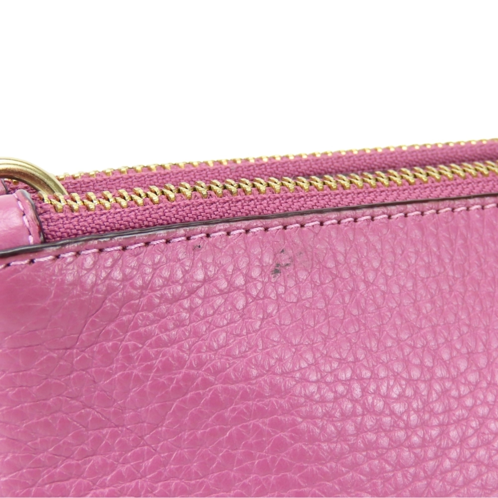 Coach Pink Purple Leather Shoulder Bag (Pre-Owned)
