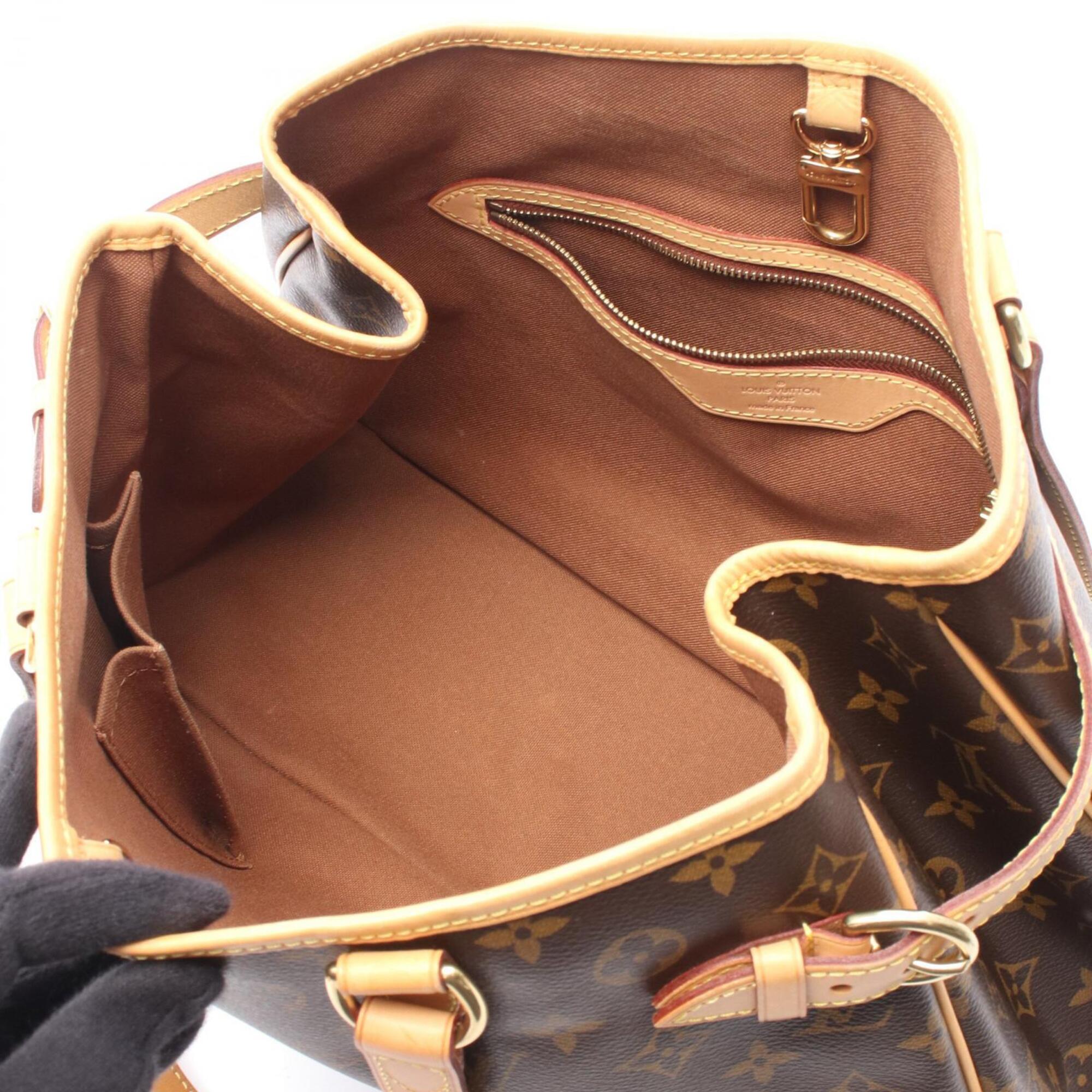 Louis Vuitton Brown Coated Canvas Leather Handbag Shoulder Bag (Pre-Owned)