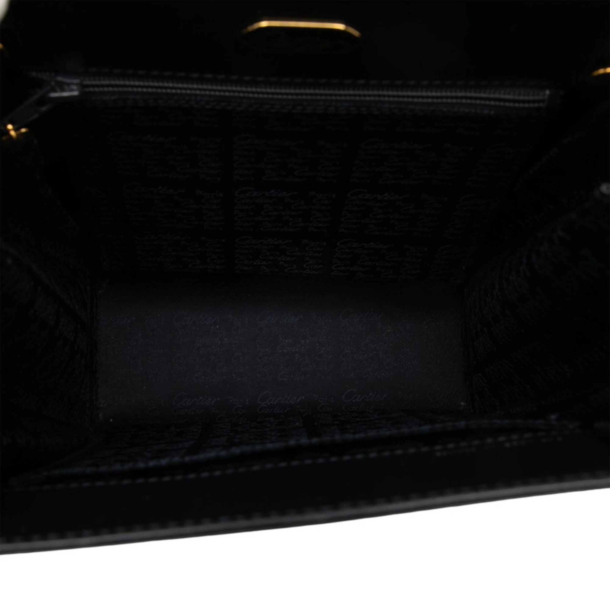 Cartier Black Leather Handbag (Pre-Owned)