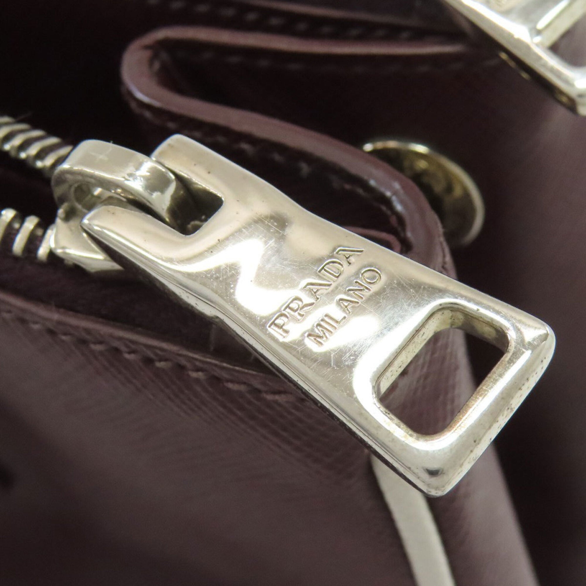 Prada Bordeaux Leather Tote Bag (Pre-Owned)