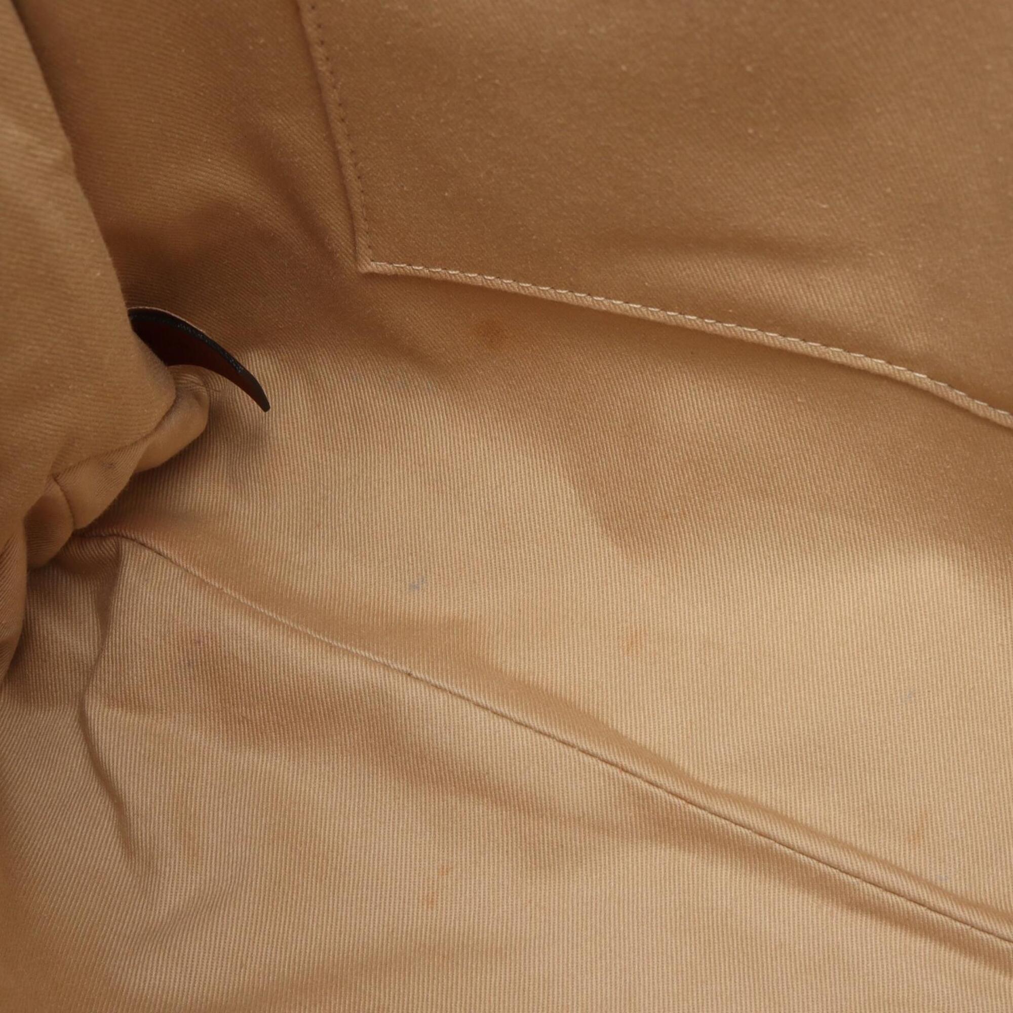 Chloé Beige Brown Canvas Leather Handbag Tote Bag (Pre-Owned)