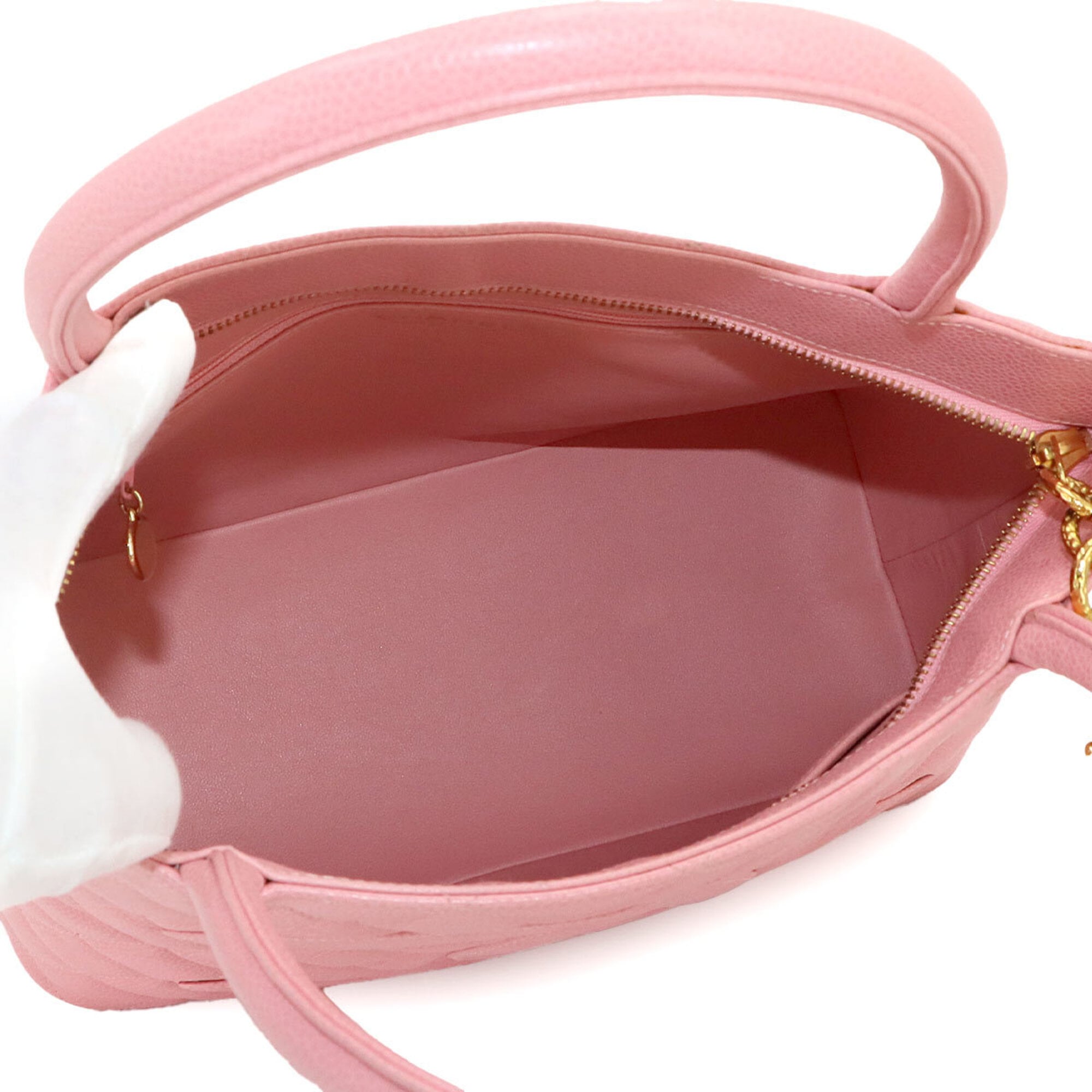 Chanel Pink Grained Calfskin Handbag Tote Bag (Pre-Owned)