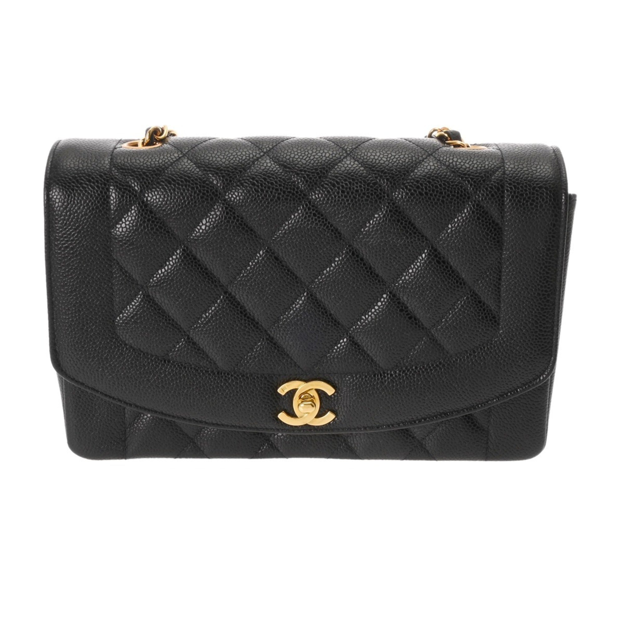 Chanel Black Grained Calfskin Shoulder Bag (Pre-Owned)