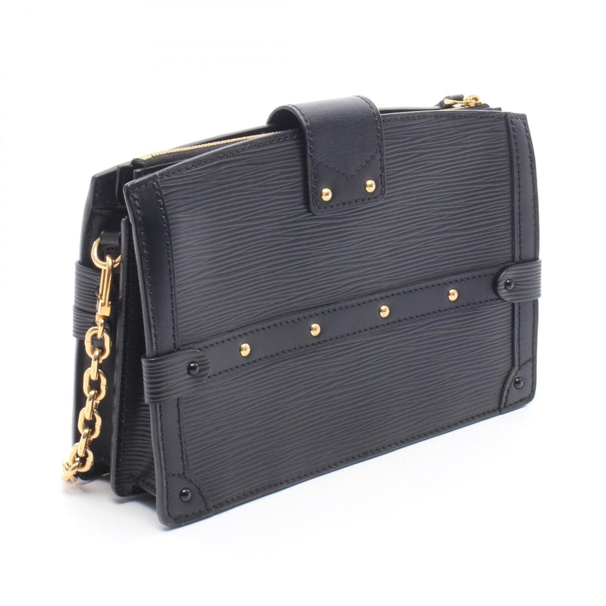 Louis Vuitton Black Leather Handbag Shoulder Bag (Pre-Owned)
