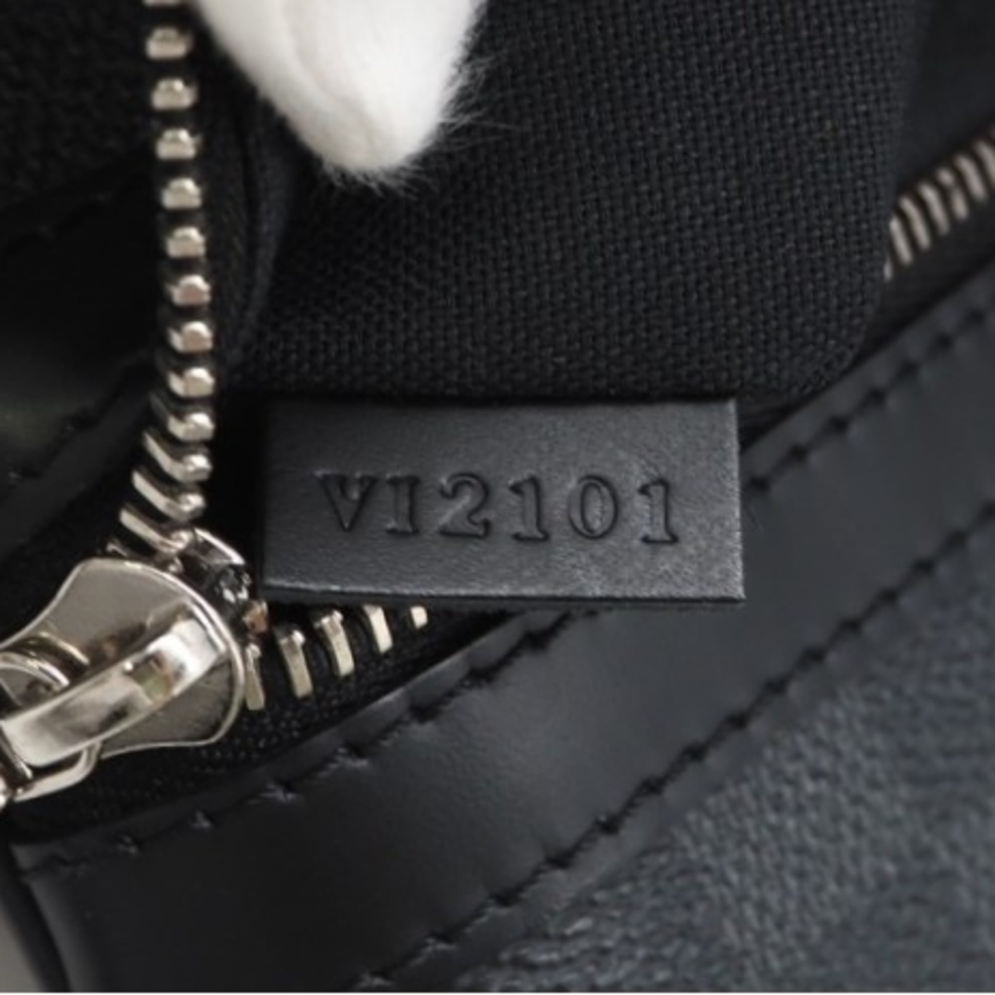 Louis Vuitton Black Gray Coated Canvas Shoulder Bag (Pre-Owned)