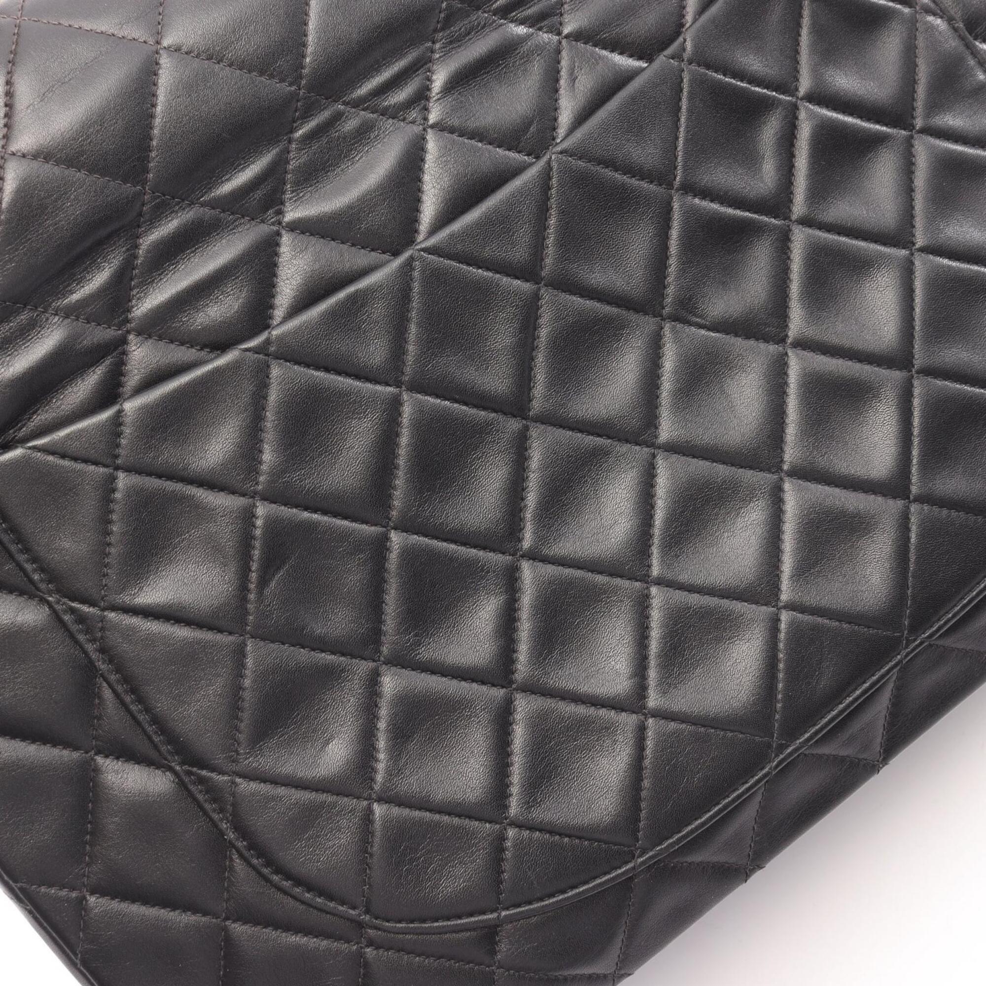 Chanel Black Leather Handbag Shoulder Bag (Pre-Owned)