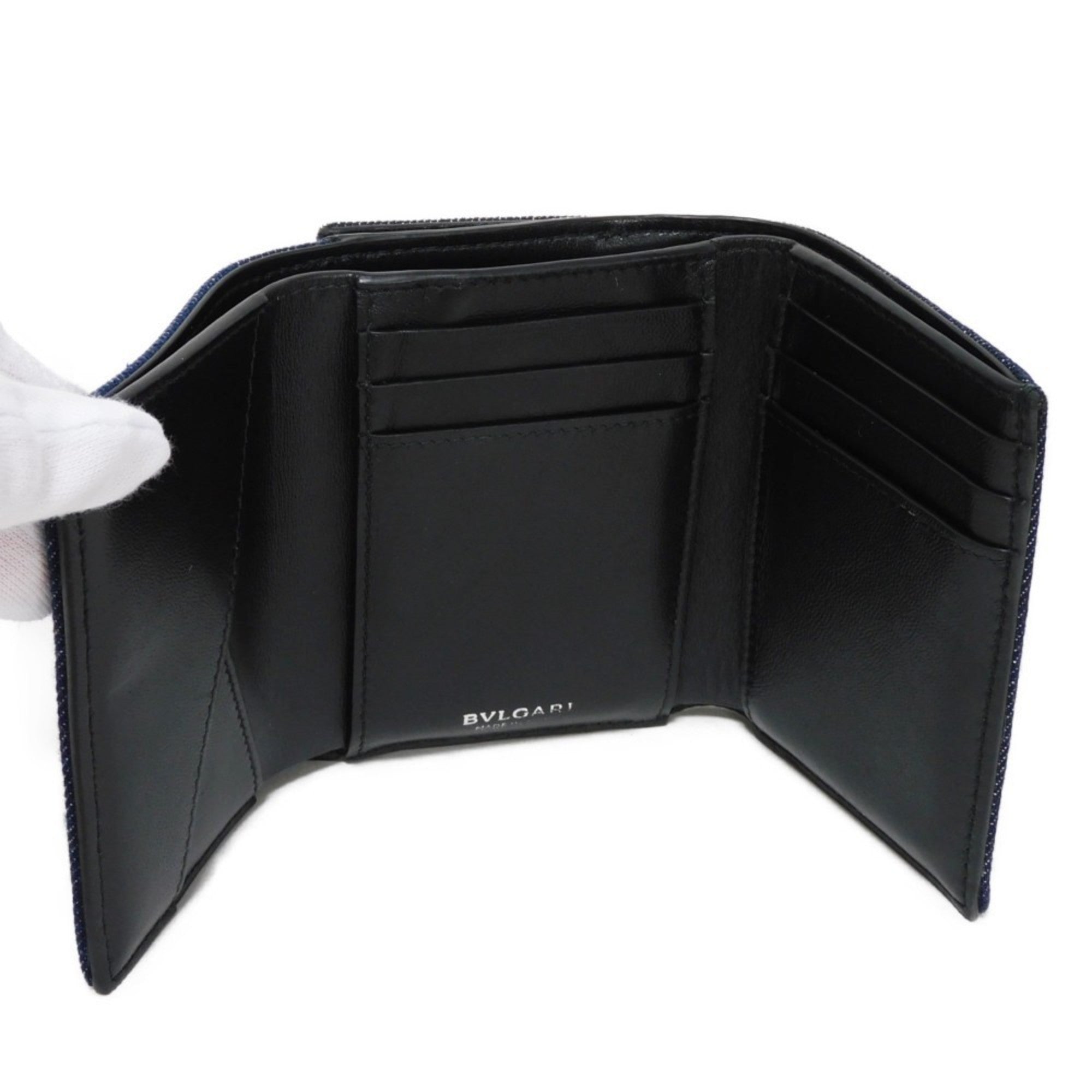 Bvlgari Blue Denim Wallet (Tri-Fold) (Pre-Owned)
