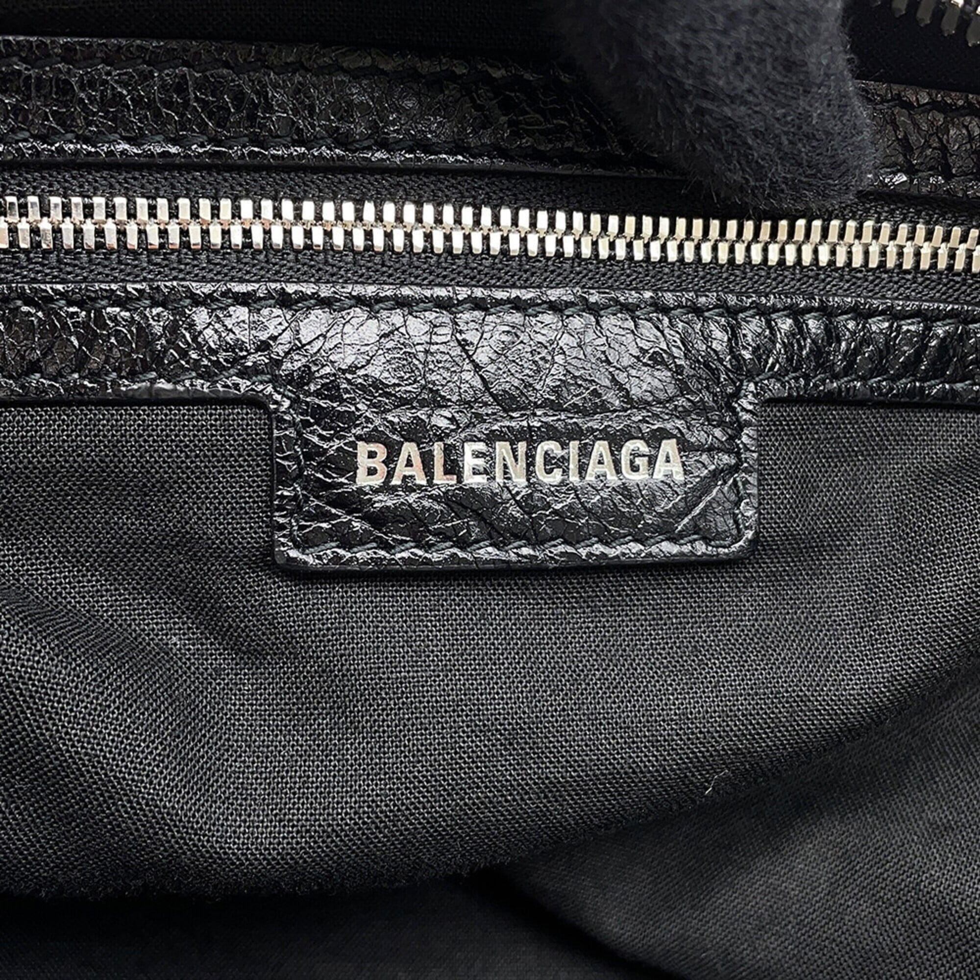 Balenciaga Black Leather Handbag Pouch Shoulder Bag (Pre-Owned)