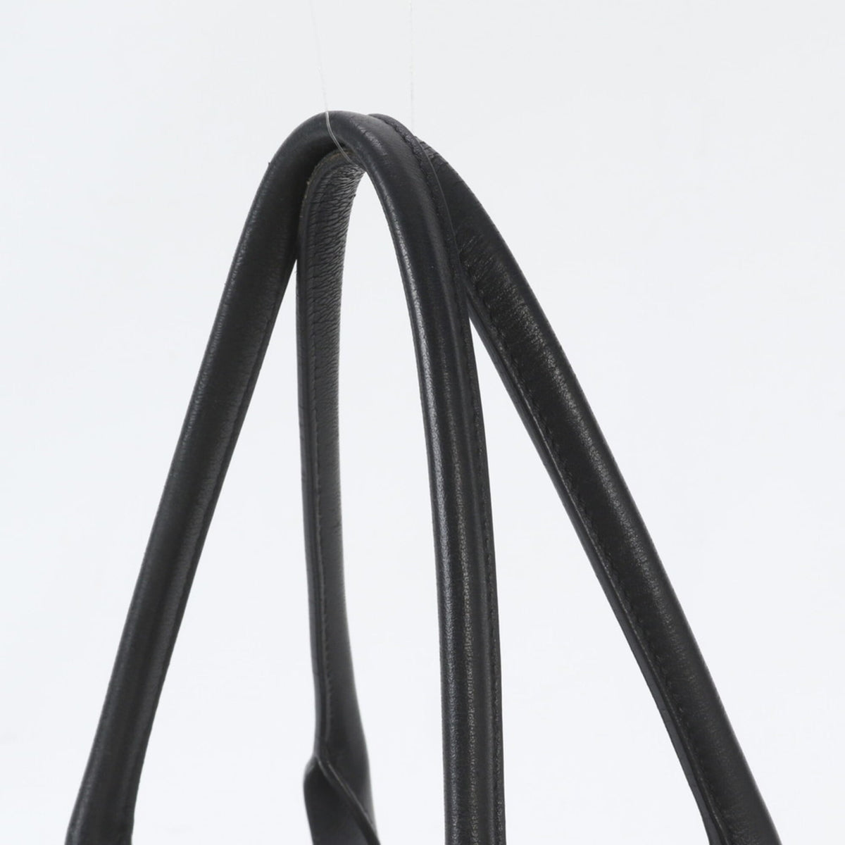 Balenciaga Black Ivory Leather Canvas Handbag Shoulder Bag Tote Bag (Pre-Owned)