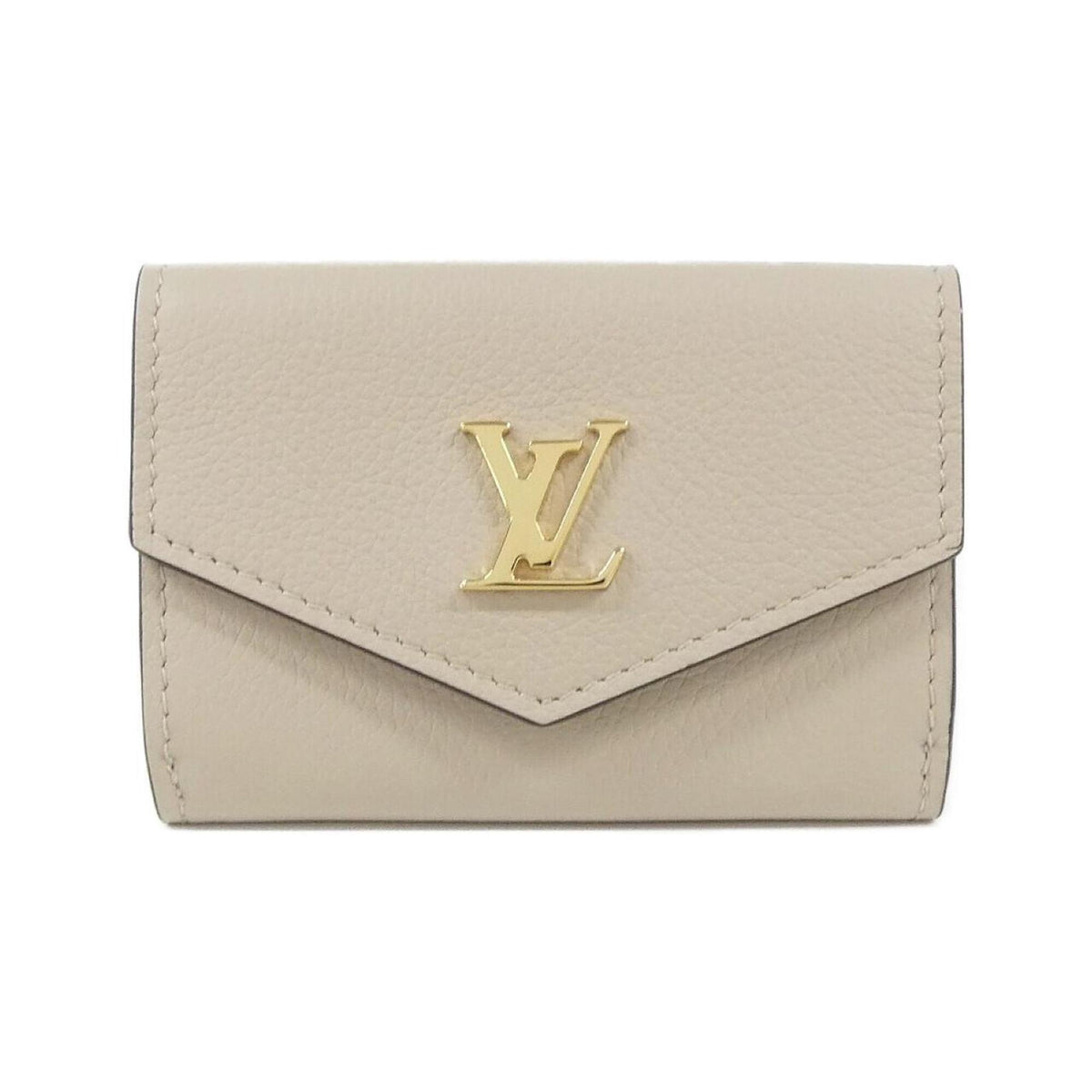 Louis Vuitton Grayish Leather Wallet (Tri-Fold) (Pre-Owned)