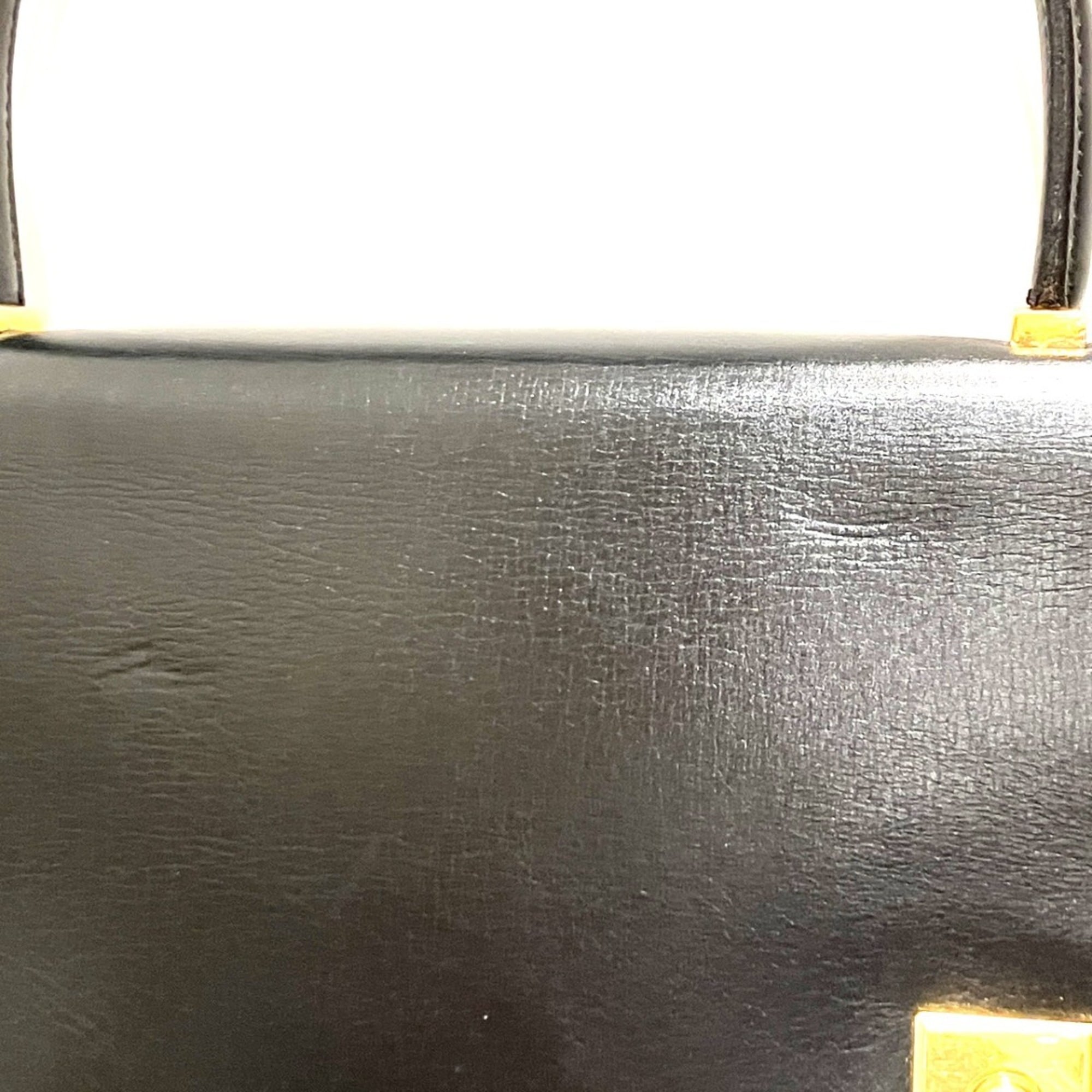 Hermes Piano Black Box Calf Leather Handbag (Pre-Owned)