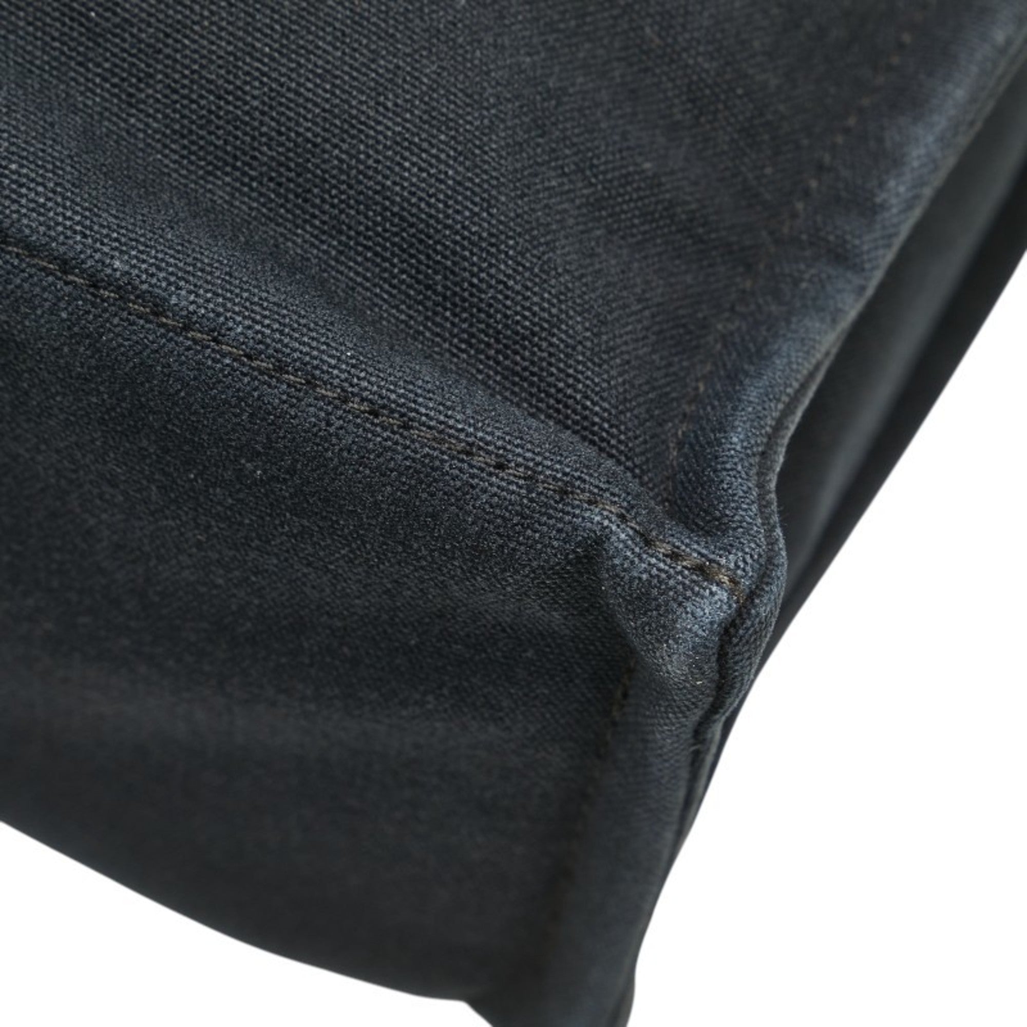 Hermes Fourre Tout Black Gray Canvas Handbag Tote Bag (Pre-Owned)