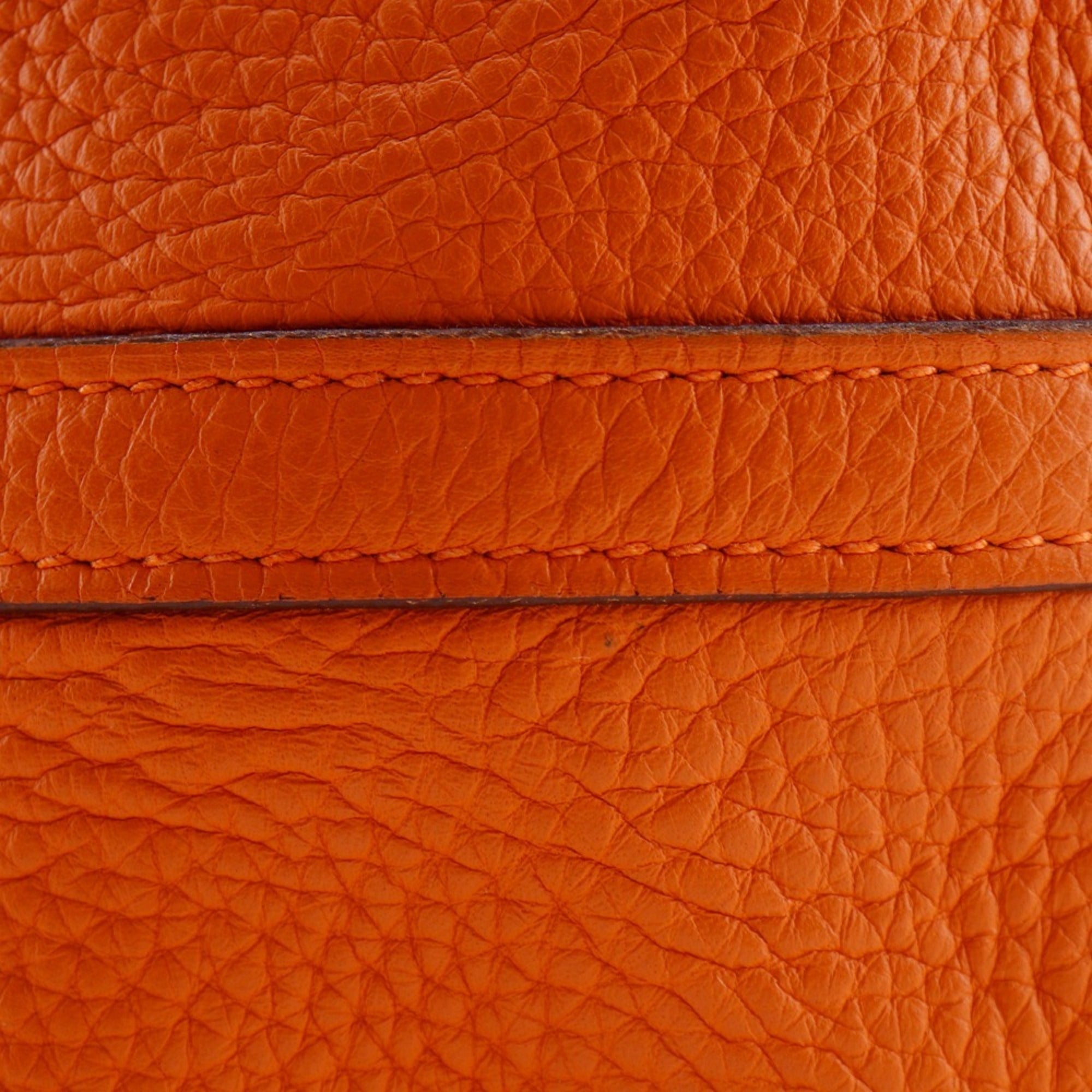 Hermes Orange Taurillon Clemence Leather Handbag (Pre-Owned)