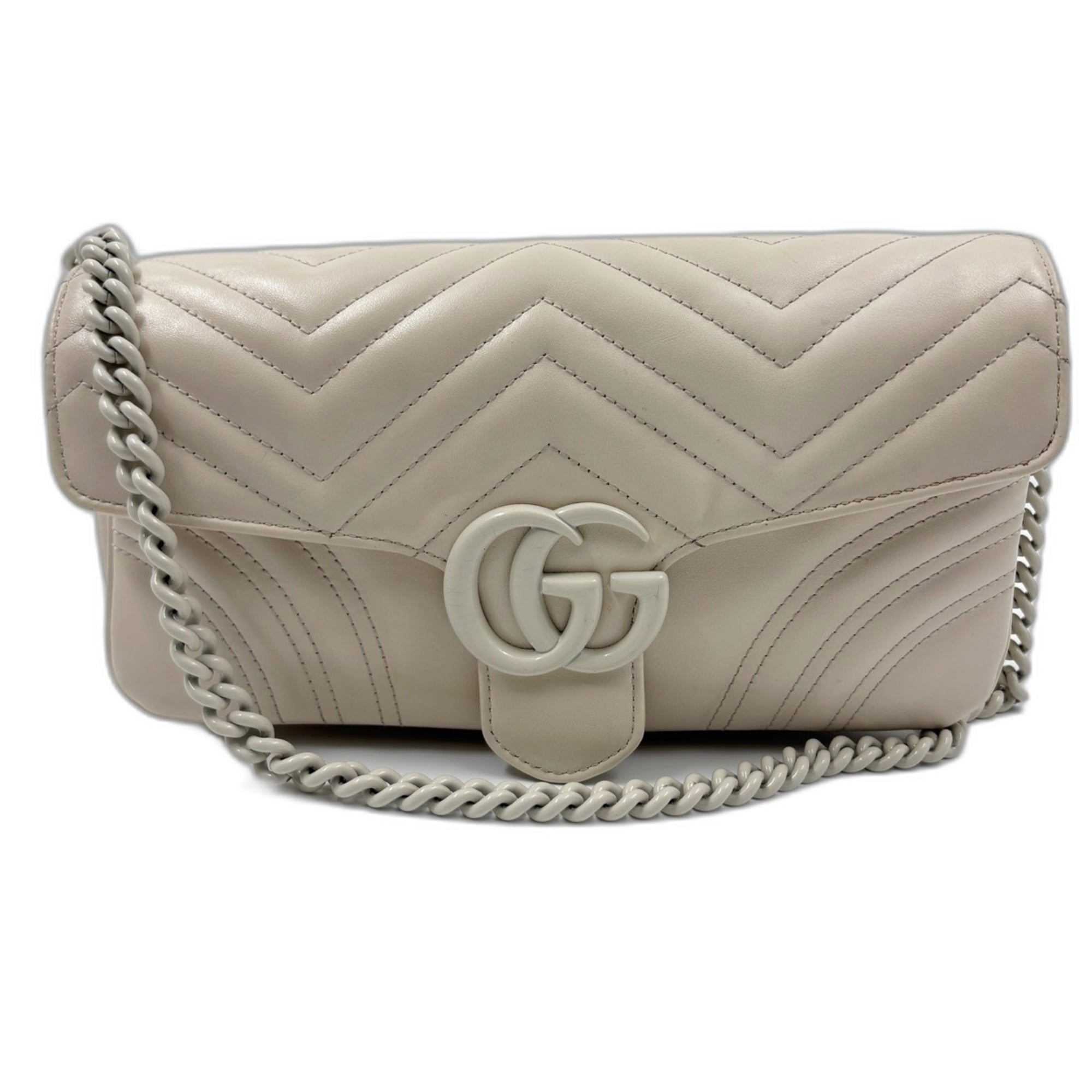 Gucci Gg Marmont Beige Shoulder Bag (Pre-Owned)