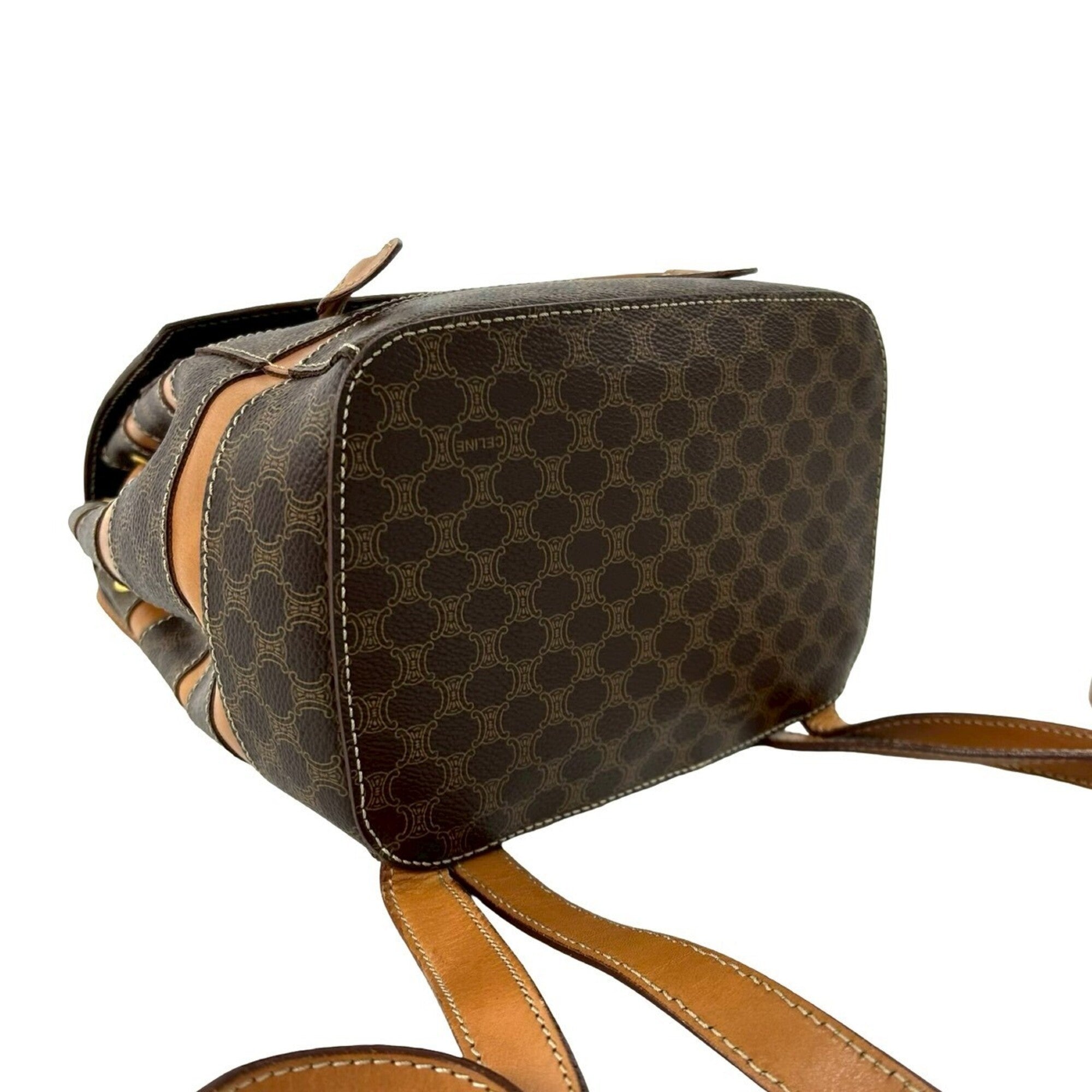 Celine Brown Leather Pvc Backpack (Pre-Owned)