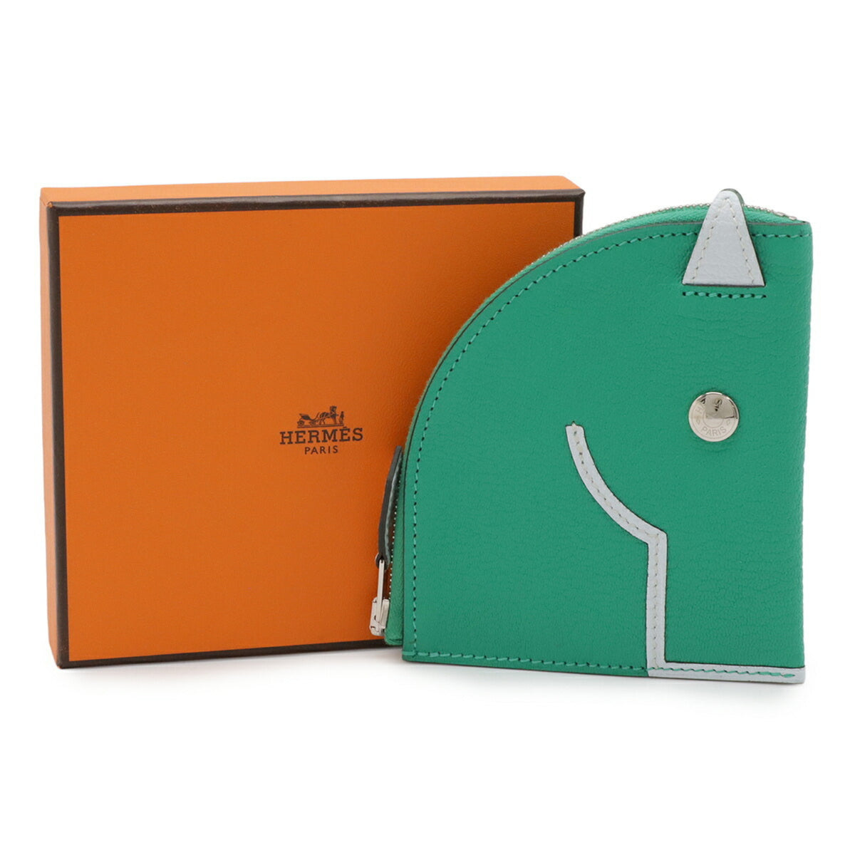 Hermes Green Mint Green Chevre Leather Coin Purse/Coin Case (Pre-Owned)