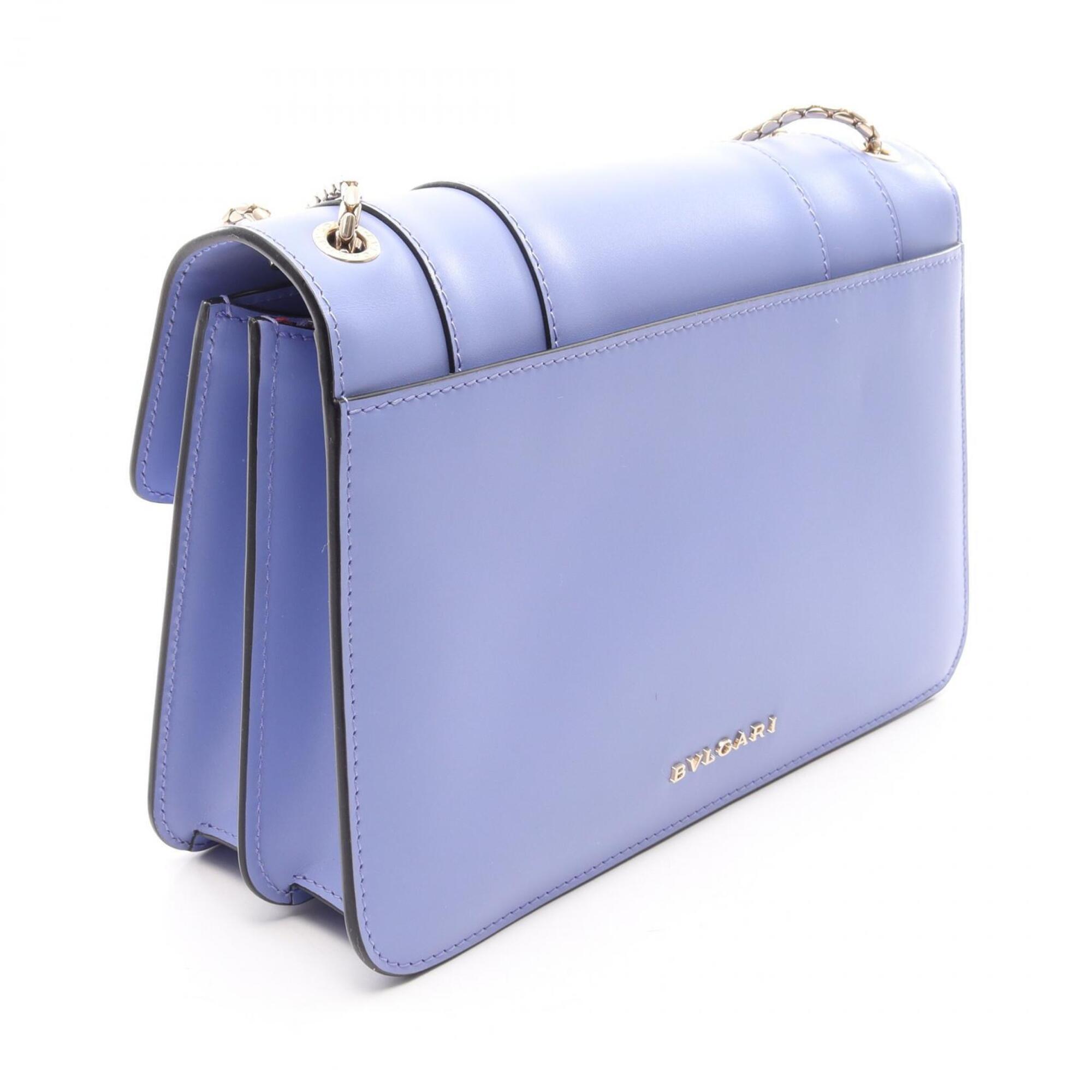 Bvlgari Purple Leather Handbag Shoulder Bag (Pre-Owned)