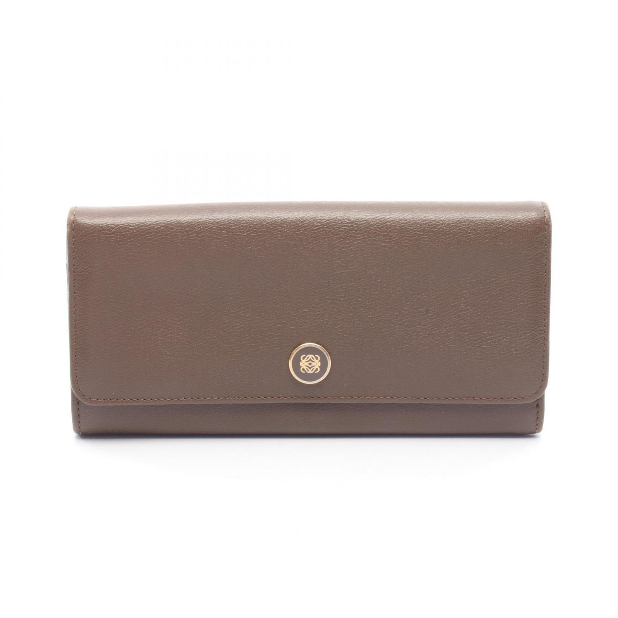Loewe Brown Leather Long Wallet (Bi-Fold) (Pre-Owned)