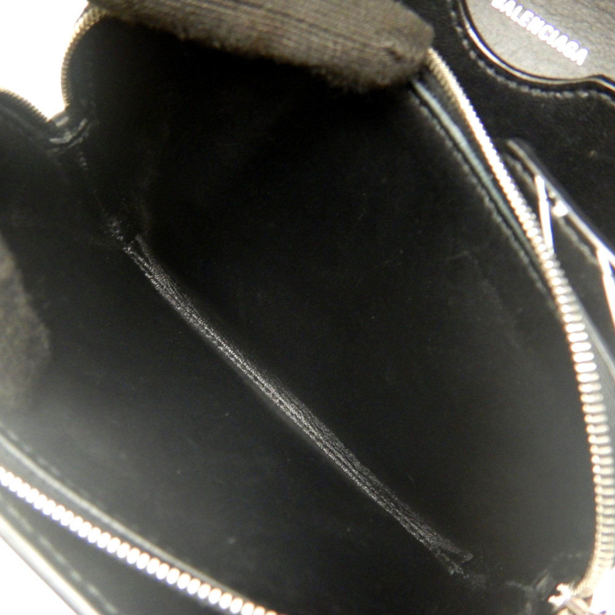 Balenciaga Black White Leather Shoulder Bag (Pre-Owned)