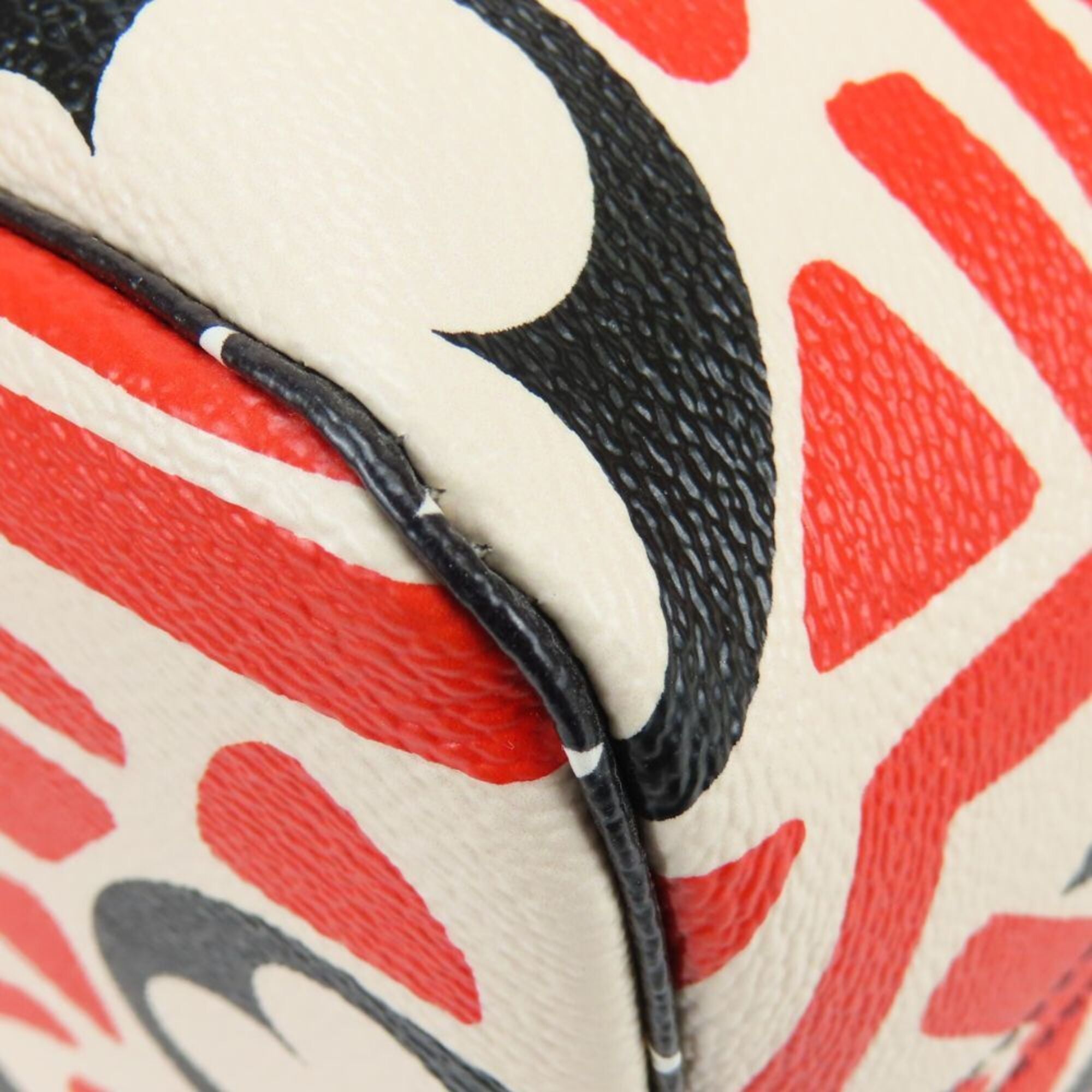 Louis Vuitton Black Red Color White Monogram Tote Bag (Pre-Owned)