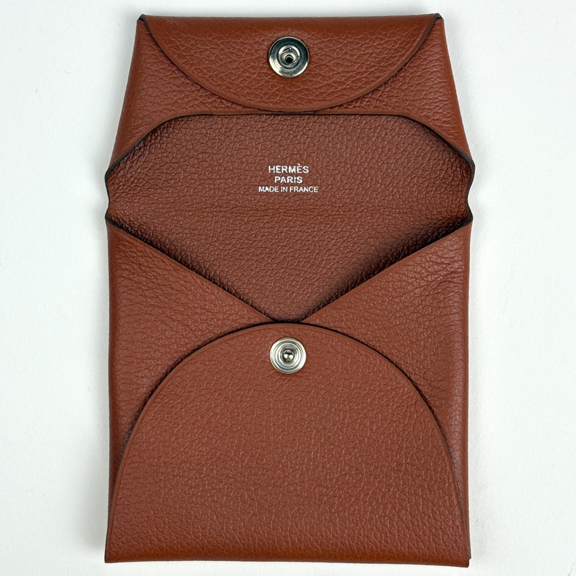 Hermes Bastia Brown Leather Coin Purse/Coin Case (Pre-Owned)