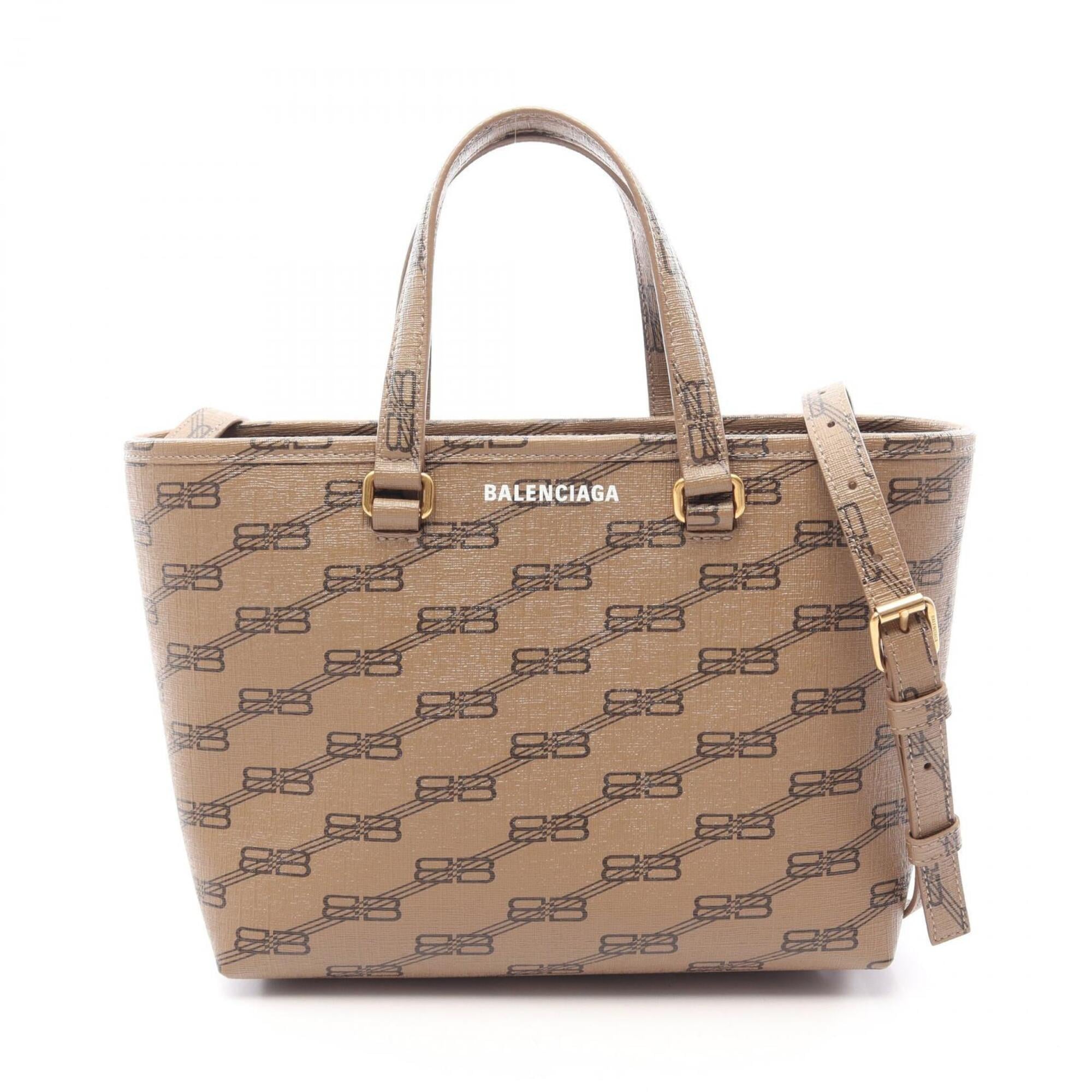 Balenciaga Brown Pvc Coated Canvas Handbag (Pre-Owned)