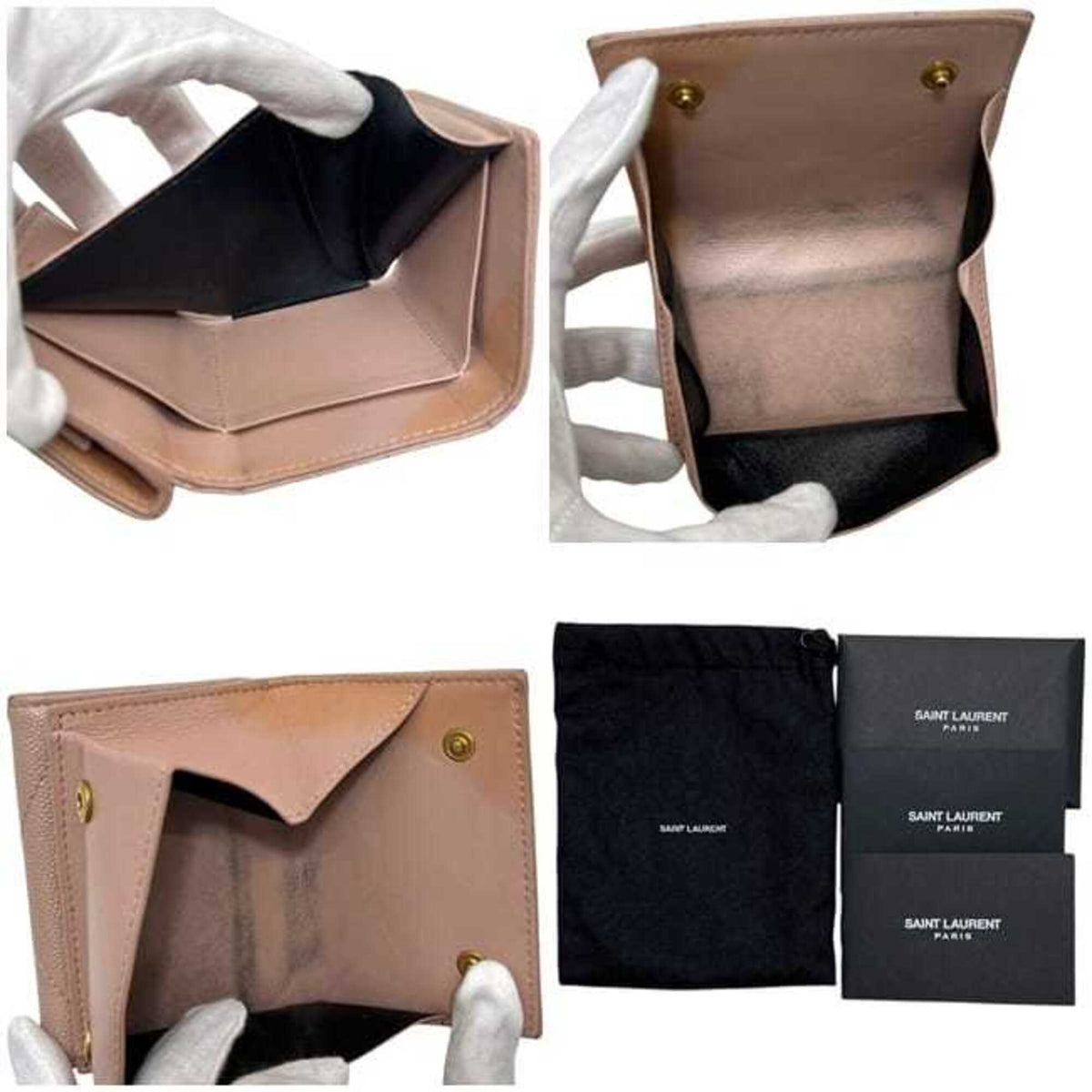 Saint Laurent Pink Leather Wallet (Tri-Fold) (Pre-Owned)