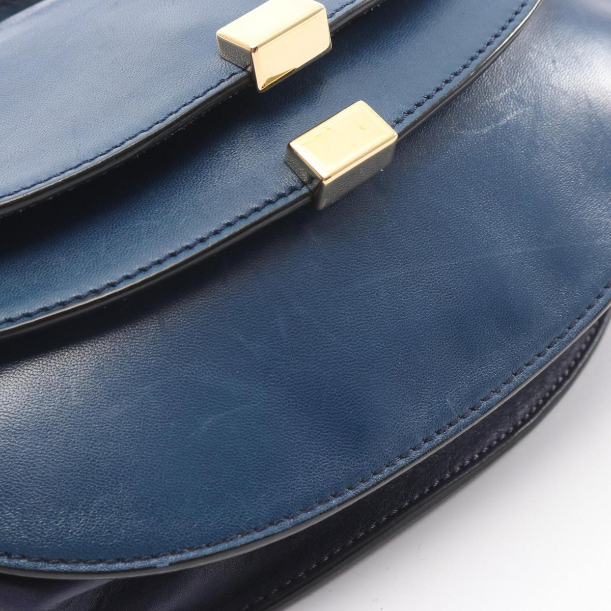 Chloé Blue Navy Leather Handbag Shoulder Bag (Pre-Owned)
