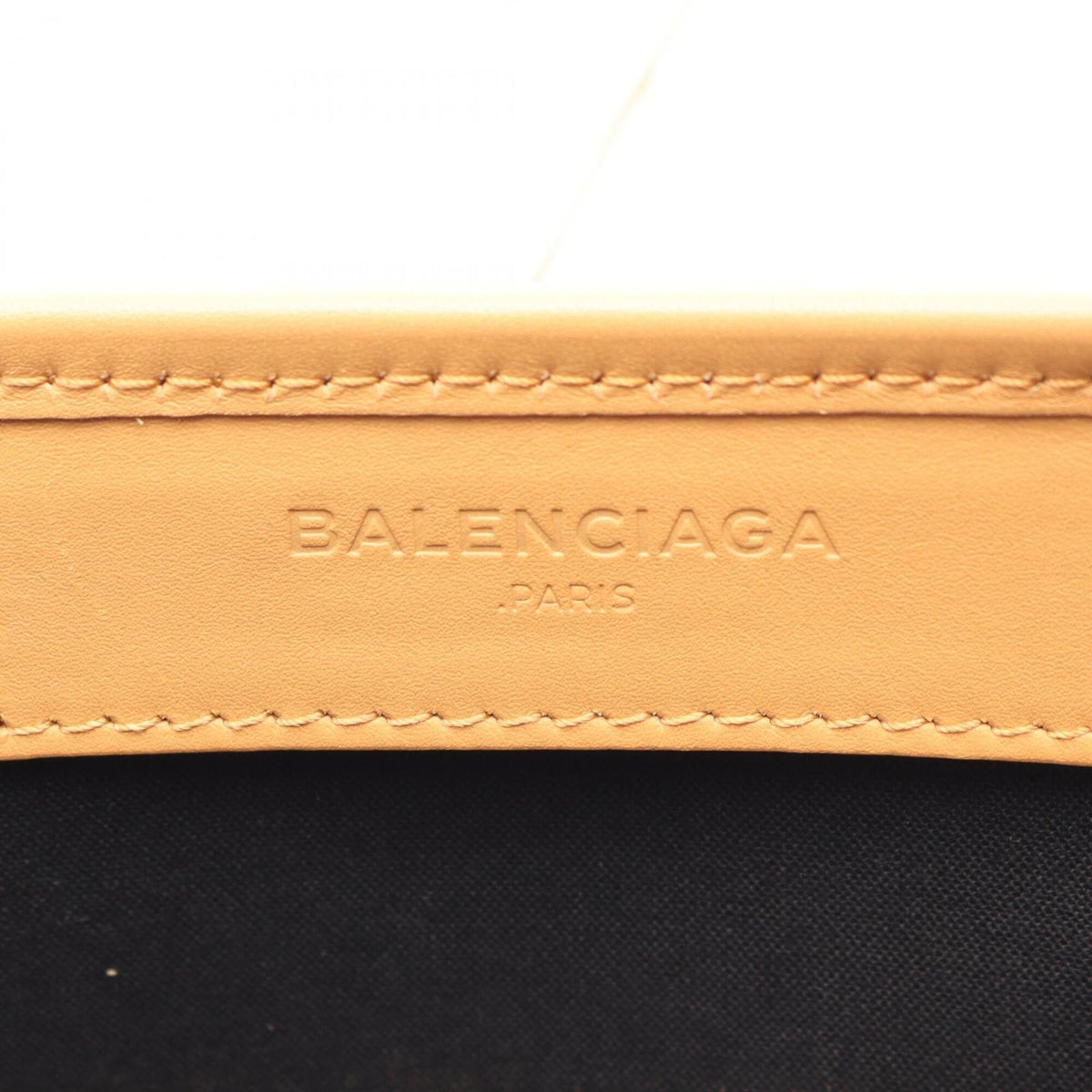Balenciaga Black Brown White Canvas Leather Handbag Pouch (Pre-Owned)
