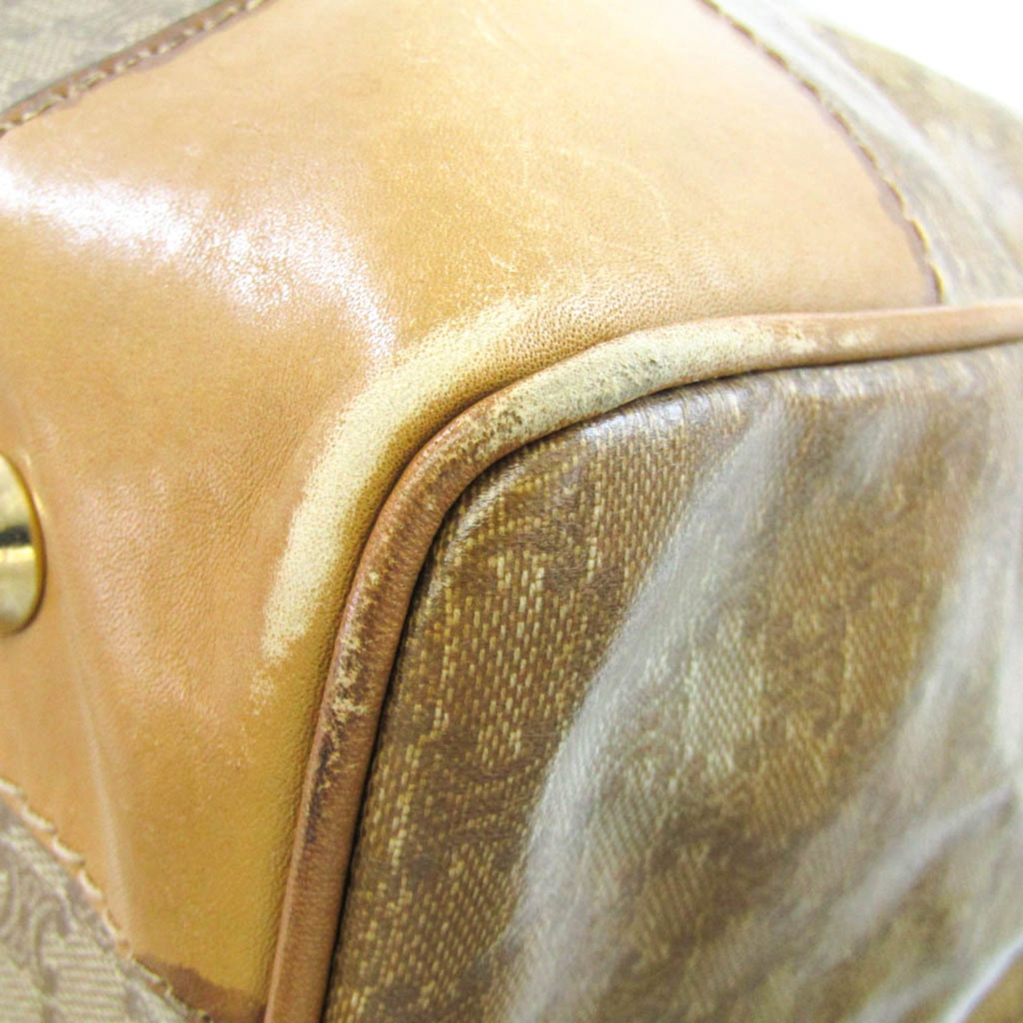 Celine Macadam Beige Pvc Leather Boston Bag (Pre-Owned)