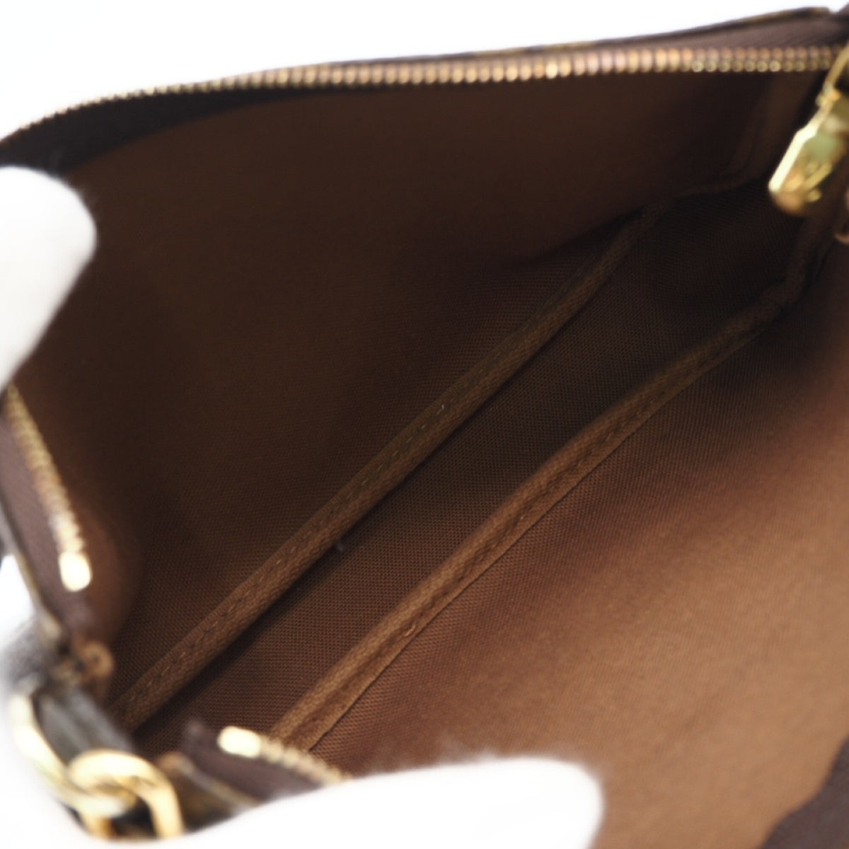 Louis Vuitton Monogram Brown Coated Canvas Leather Pouch (Pre-Owned)
