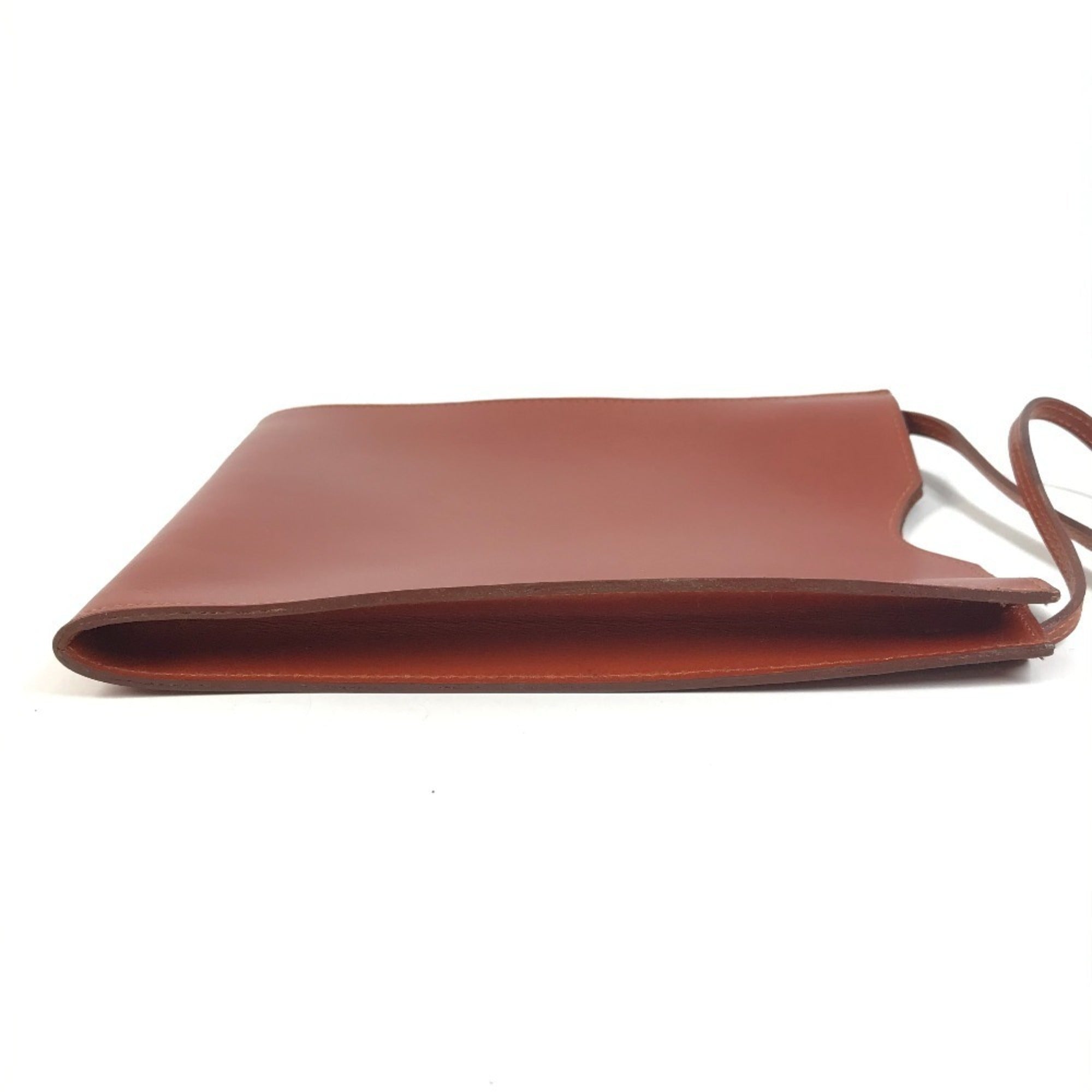 Hermes Onimaitou Brown Leather Handbag Shoulder Bag (Pre-Owned)