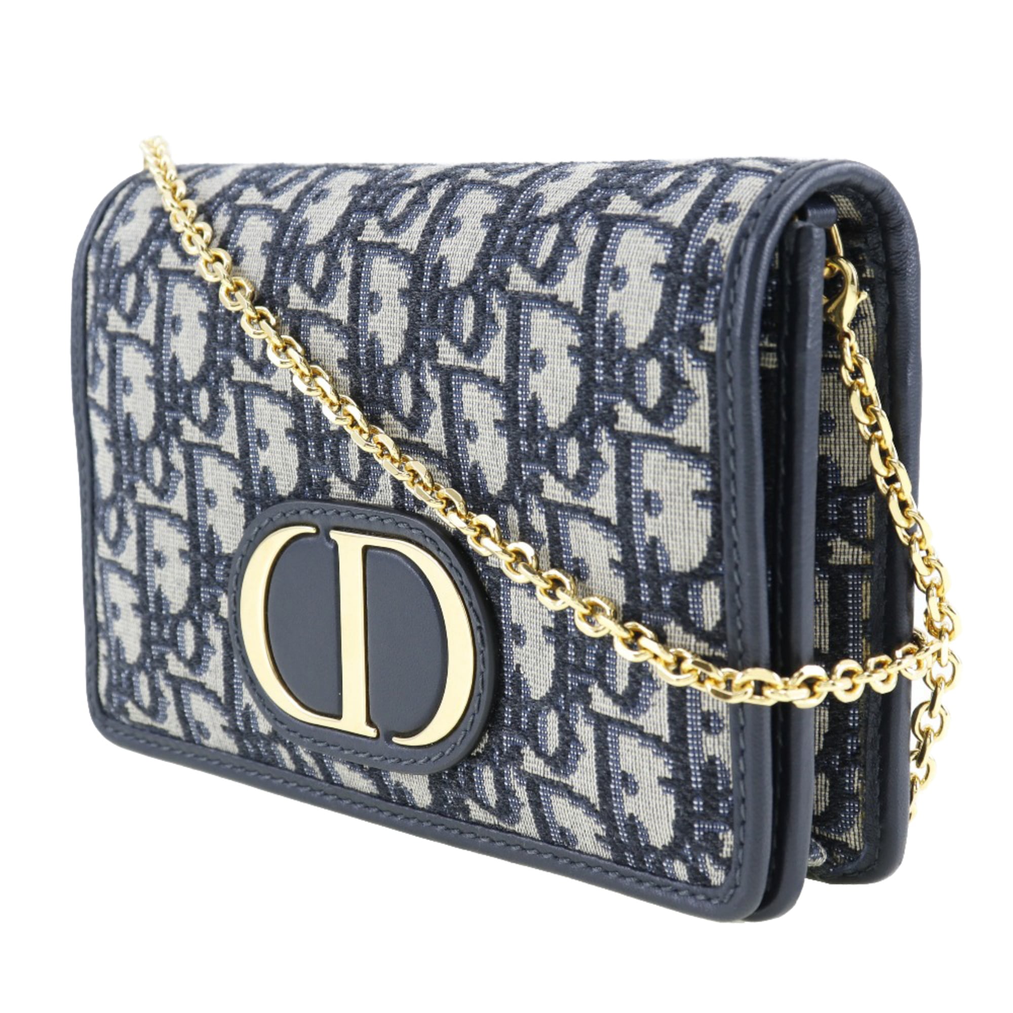 Christian Dior Navy Canvas Leather Shoulder Bag (Pre-Owned)