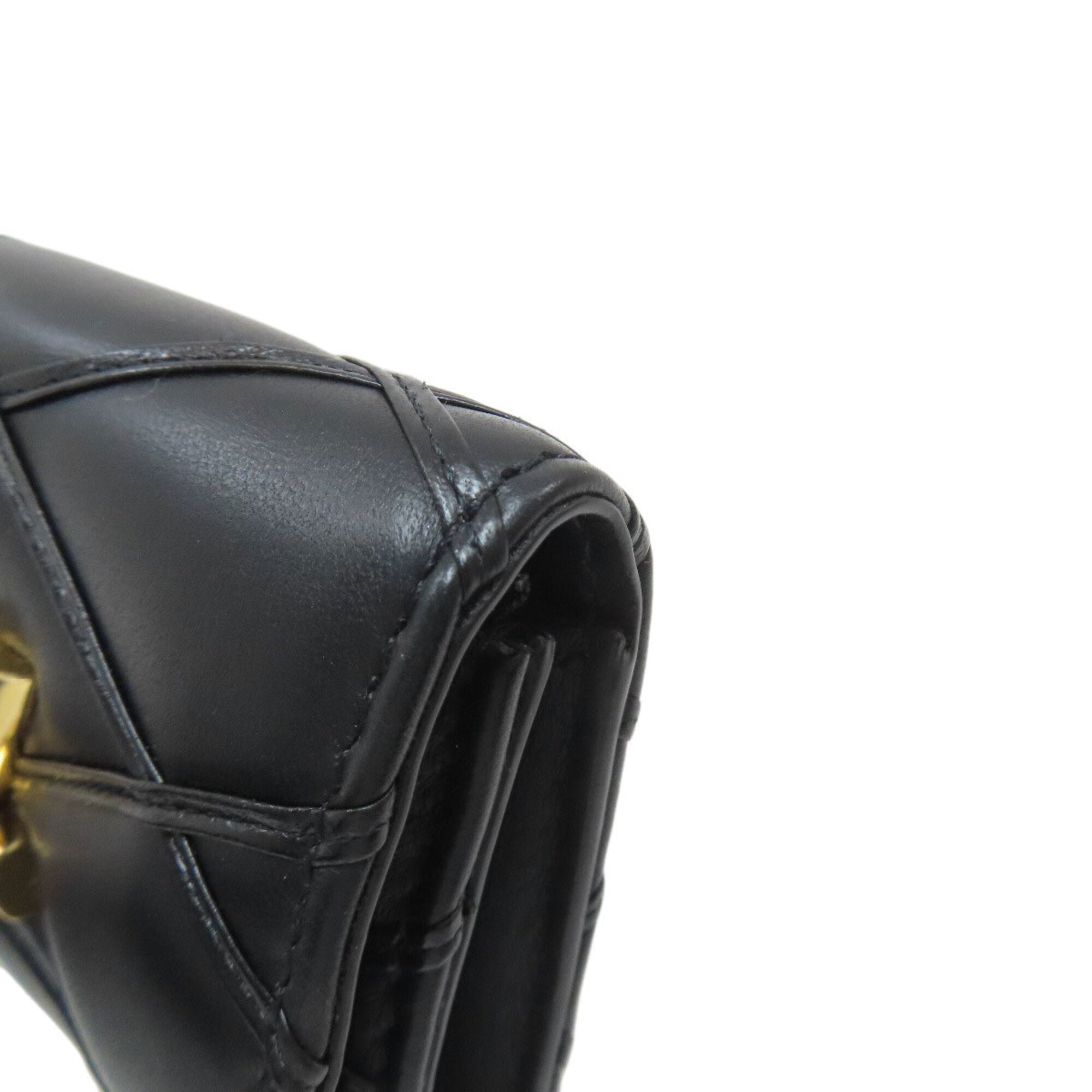 Louis Vuitton Malletage Noir Leather Wallet (Bi-Fold) (Pre-Owned)
