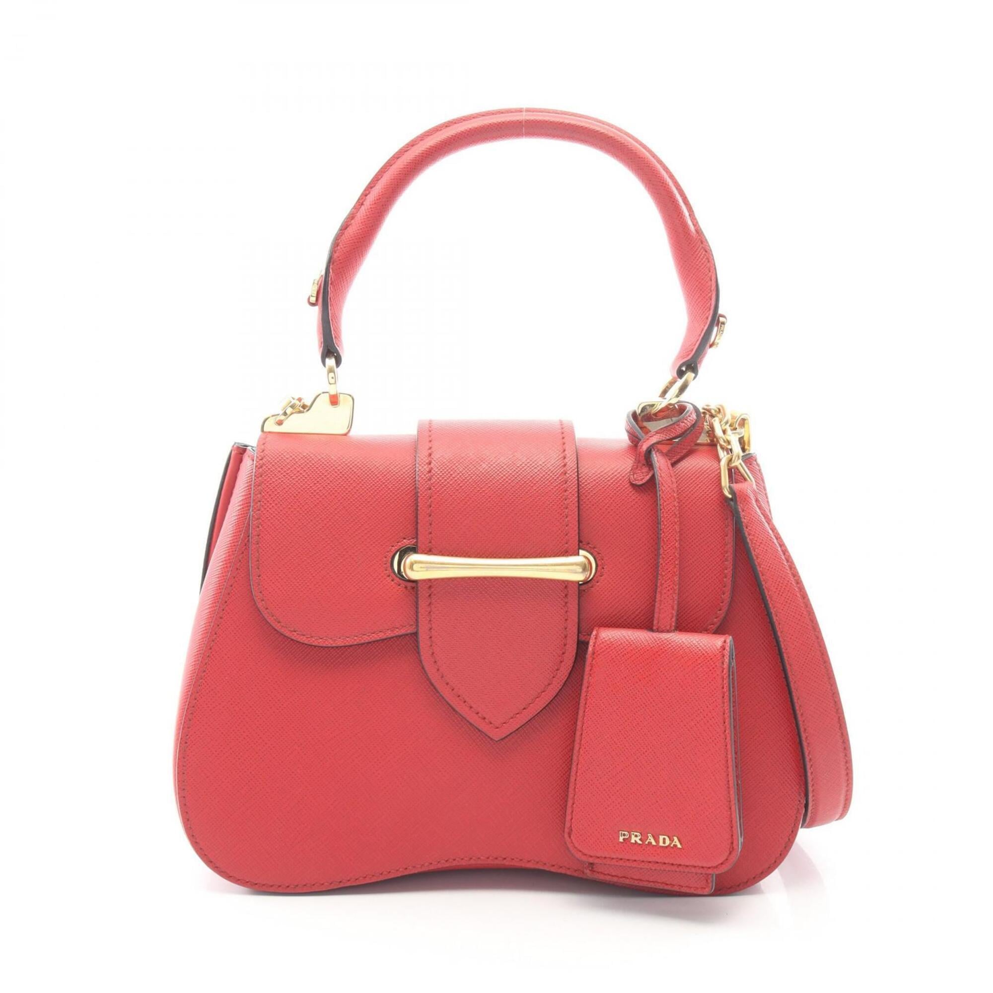 Prada Red Color Saffiano Handbag (Pre-Owned)