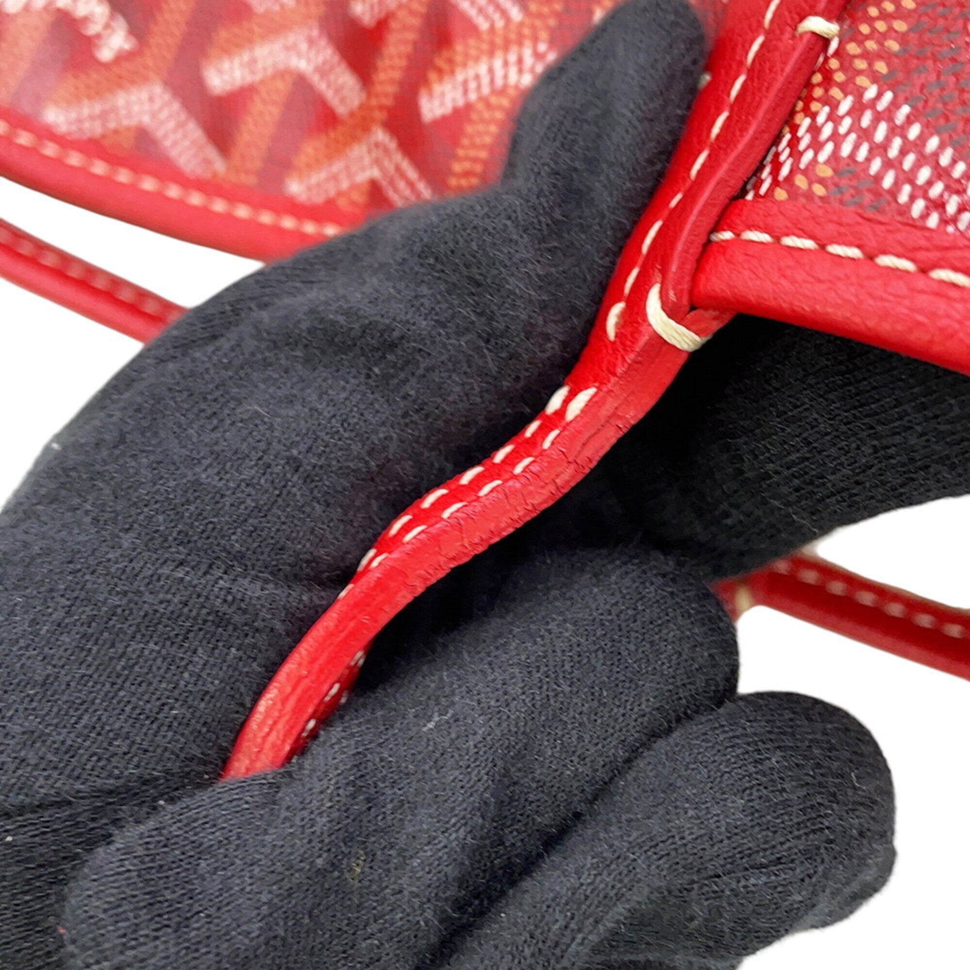 Goyard Red Color Pvc Leather Handbag Tote Bag (Pre-Owned)