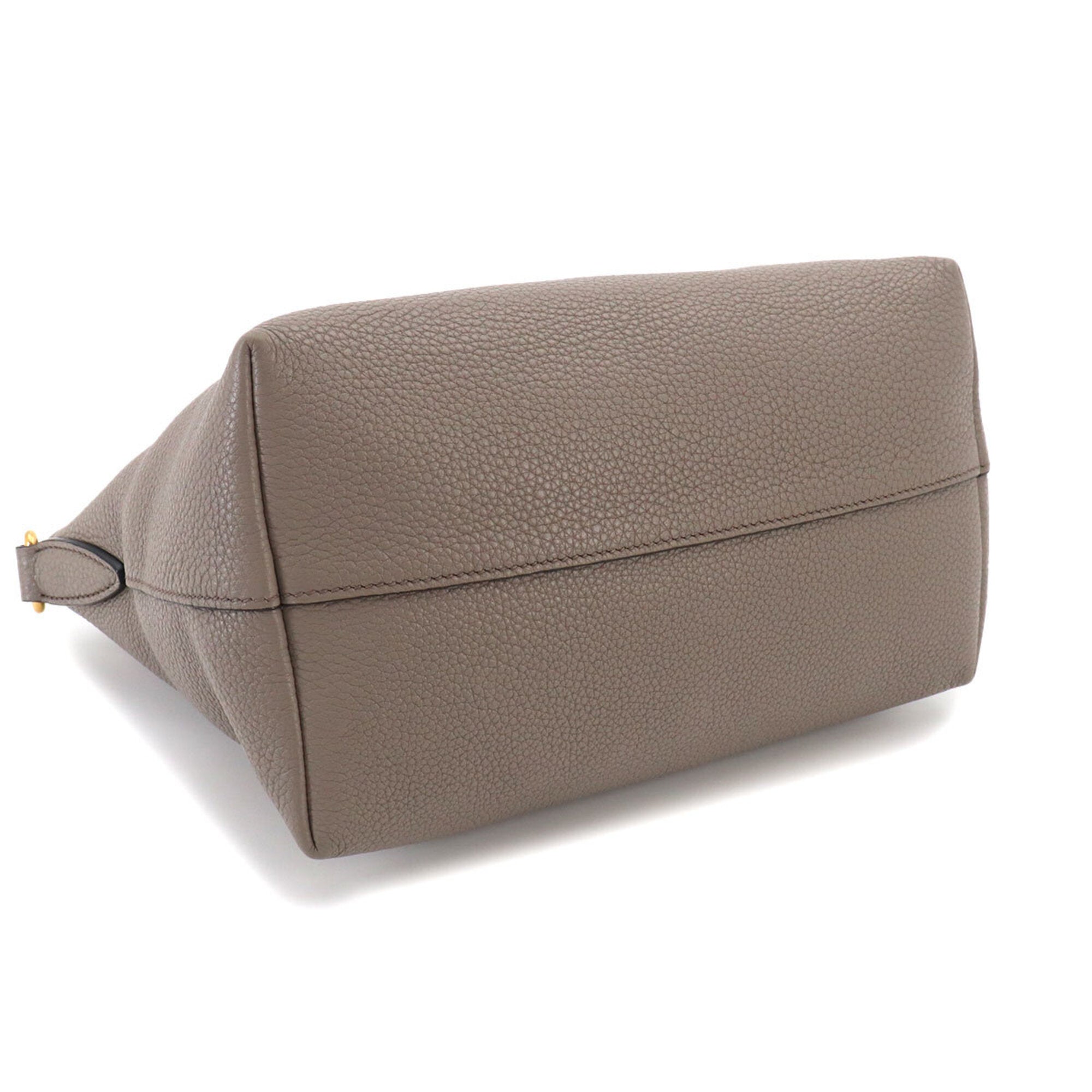 Prada Gray Leather Handbag Shoulder Bag (Pre-Owned)