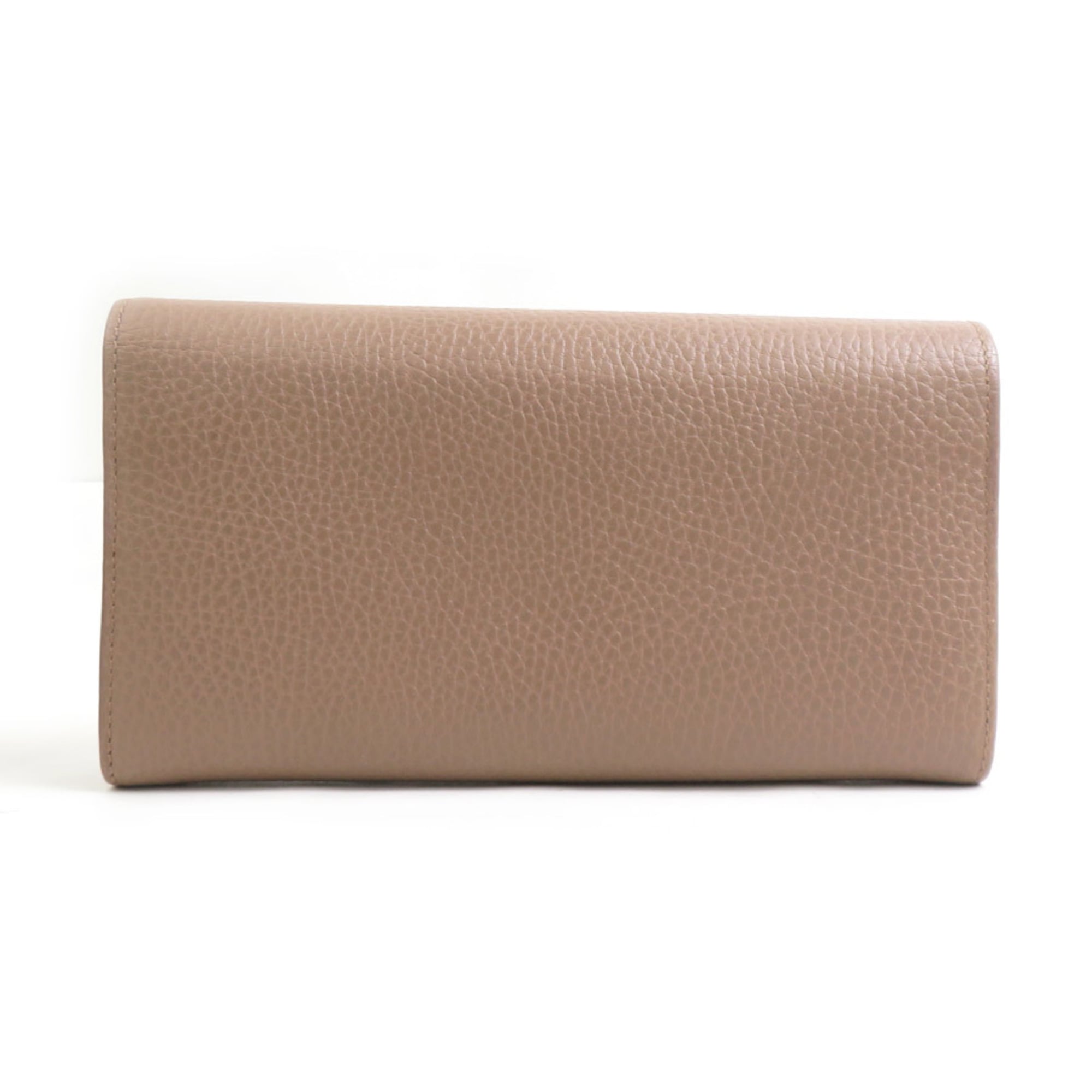 Gucci Beige Leather Long Wallet (Bi-Fold) (Pre-Owned)