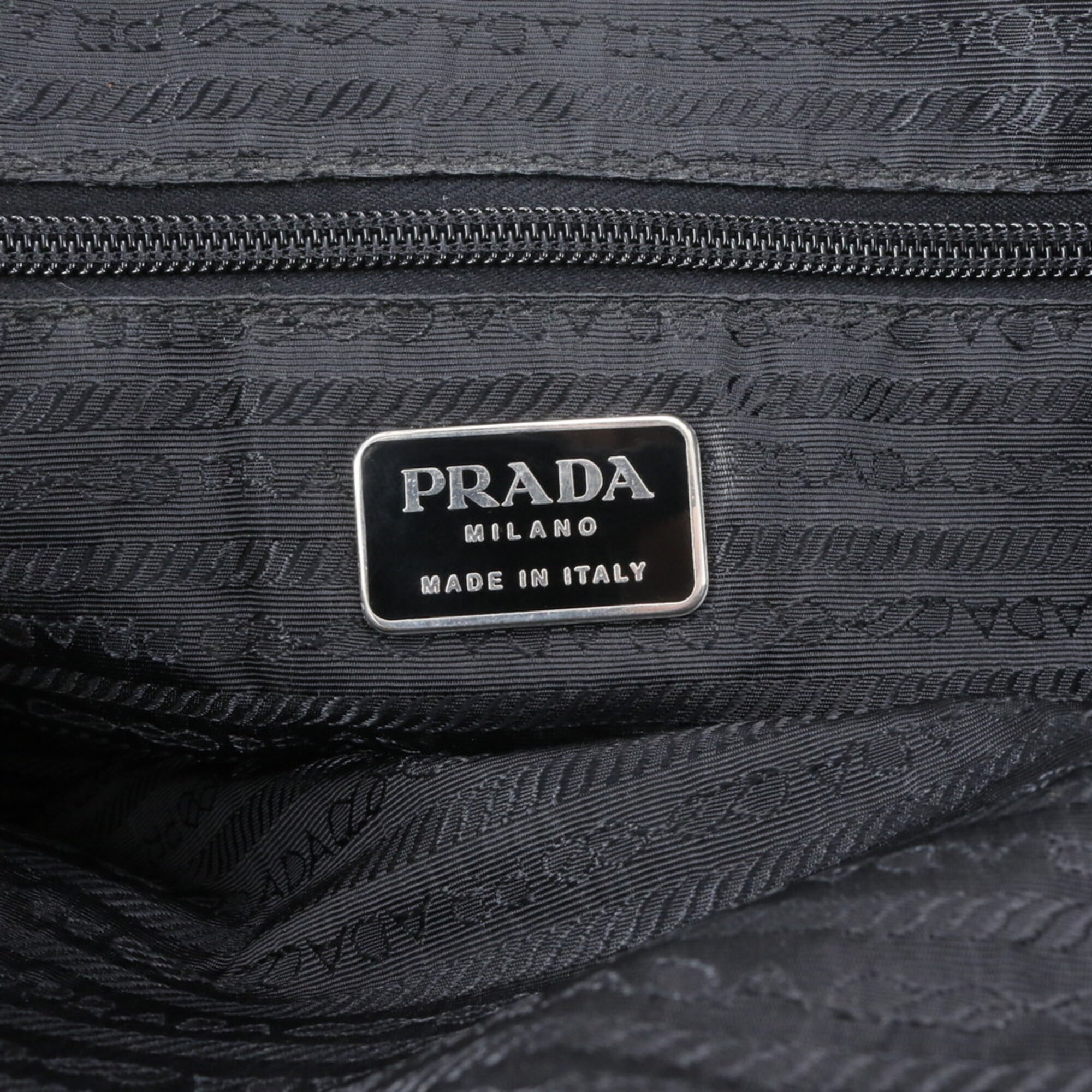 Prada Black Nylon Leather Briefcase Tote Bag (Pre-Owned)