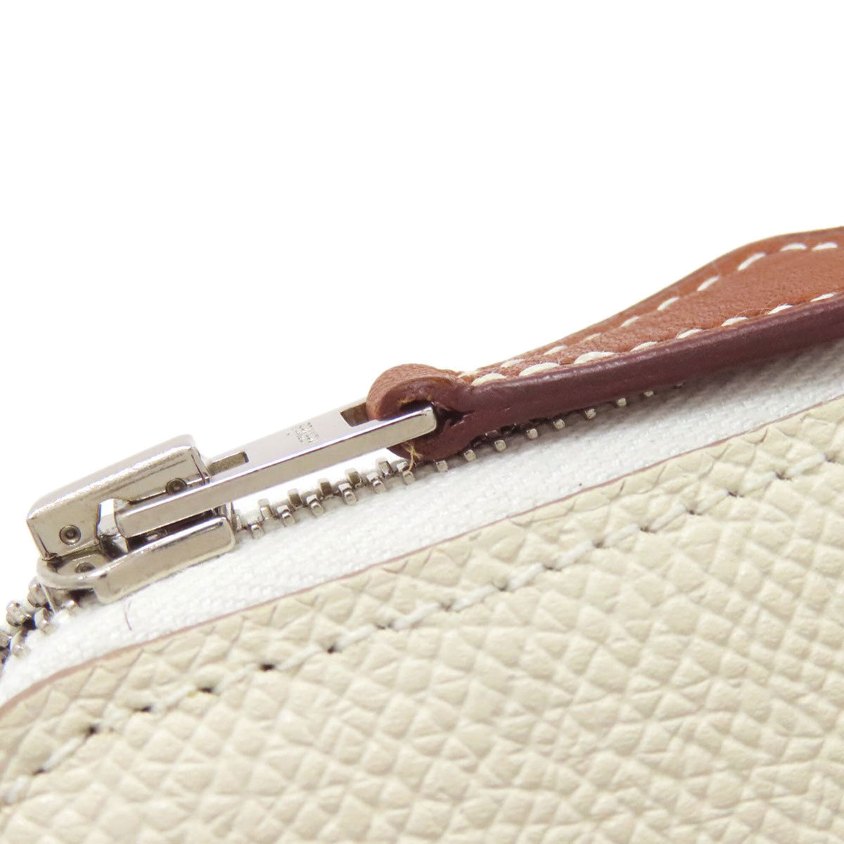 Hermes White Epsom Leather Coin Purse/Coin Case (Pre-Owned)