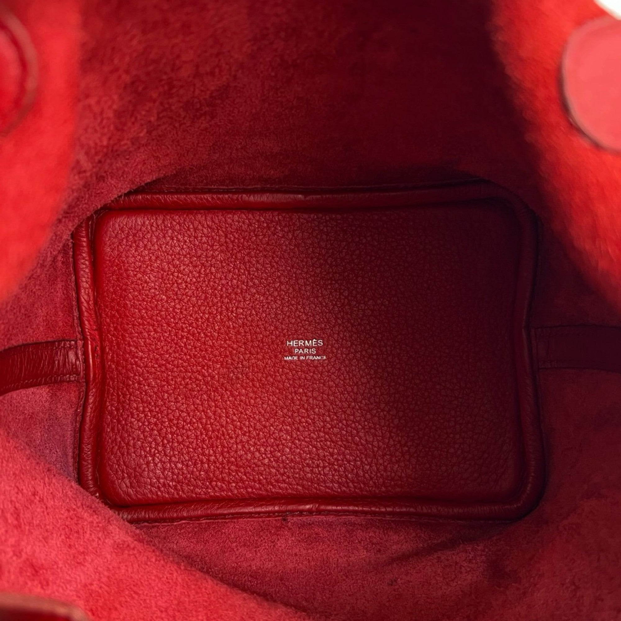 Hermes Red Color Taurillon Clemence Leather Handbag Tote Bag (Pre-Owned)