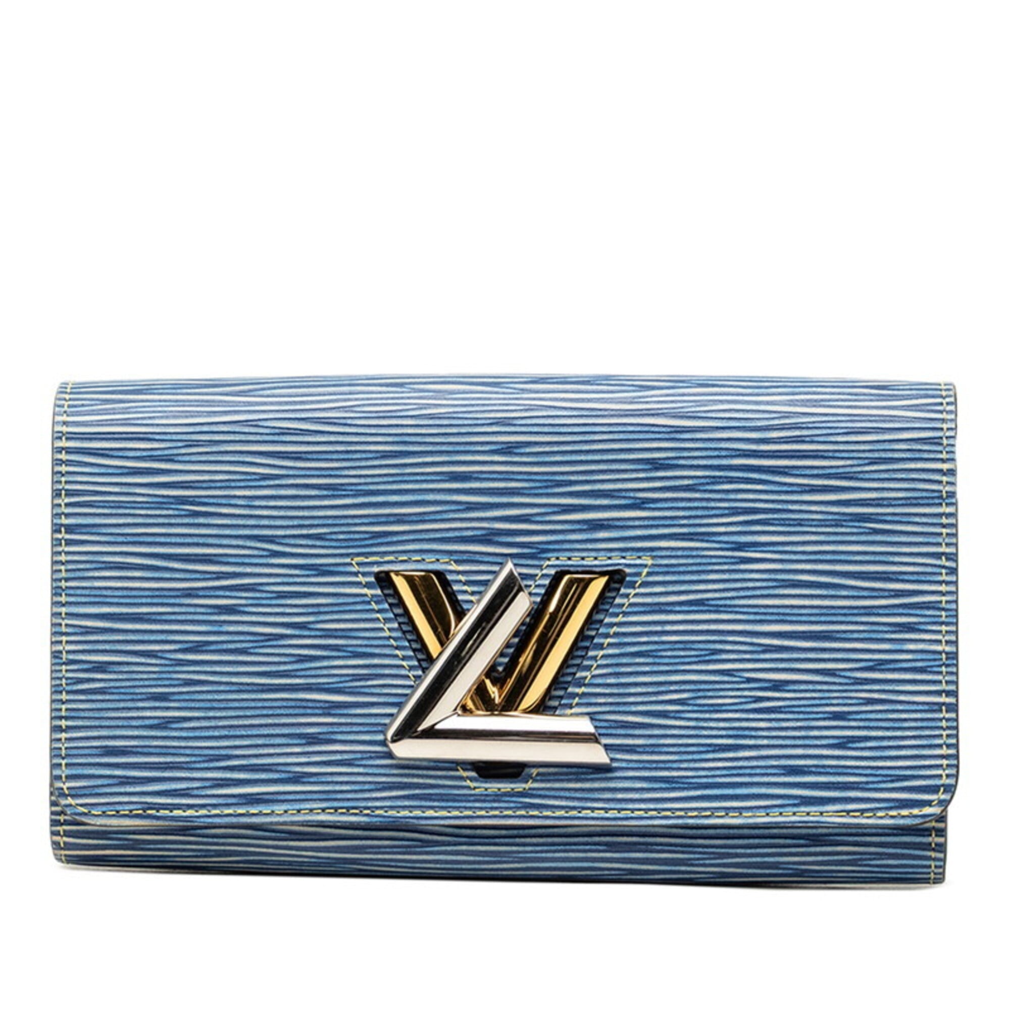 Louis Vuitton Epi Denim Blue Leather Long Wallet (Bi-Fold) (Pre-Owned)