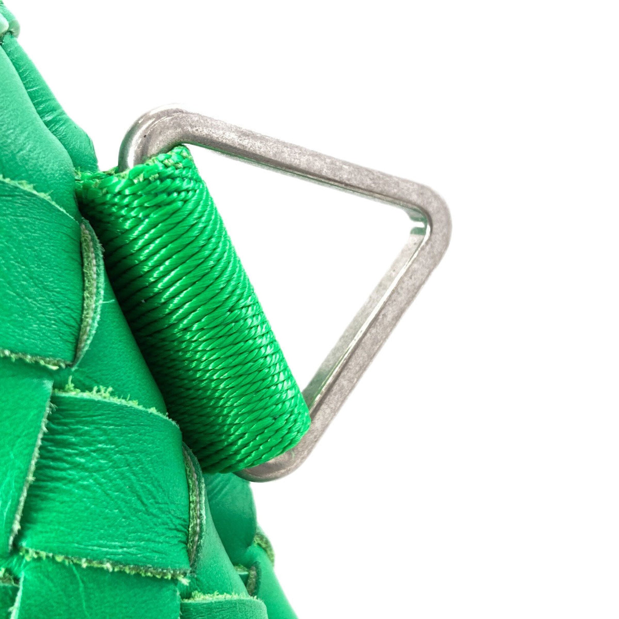 Bottega Veneta Green Leather Pouch Tote Bag (Pre-Owned)