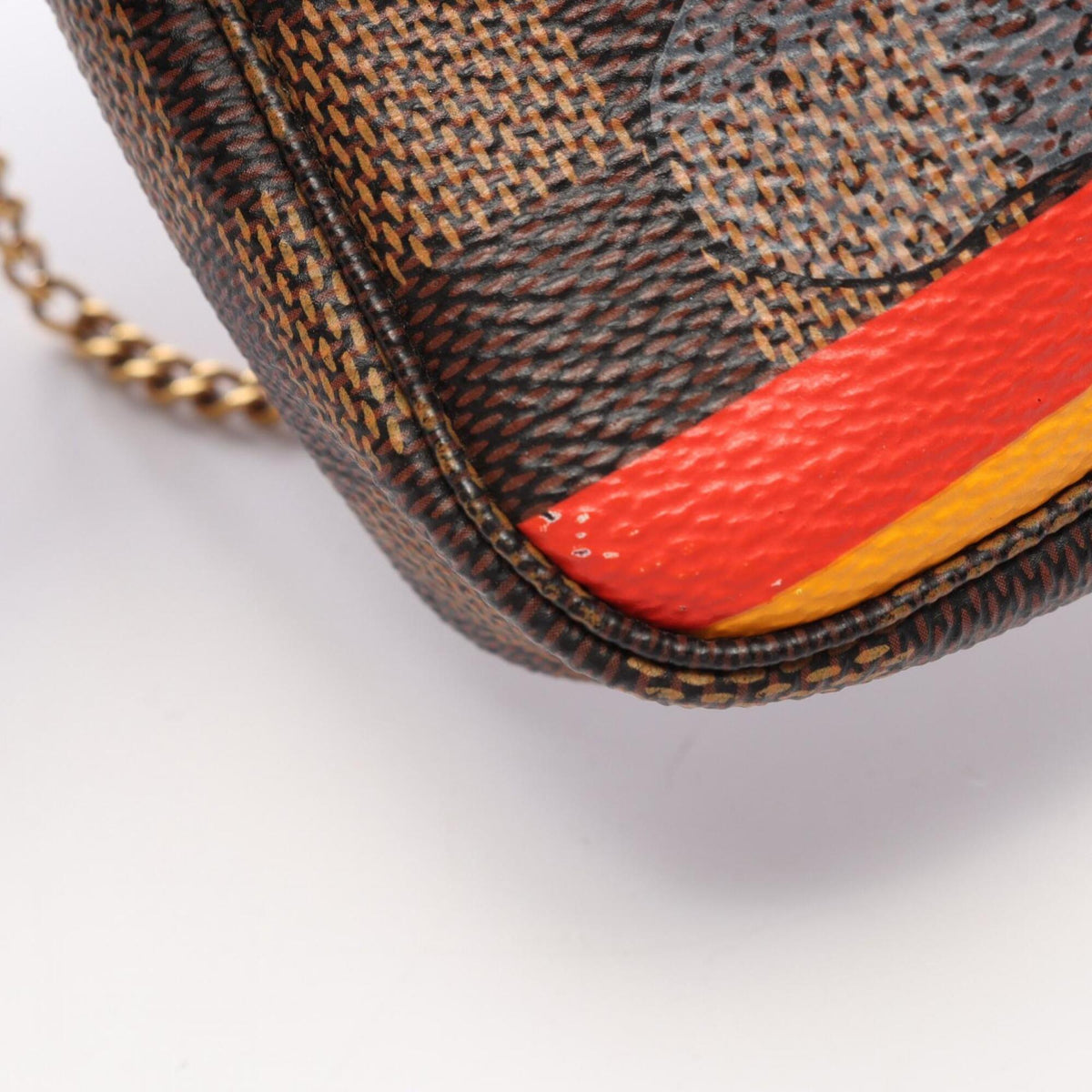 Louis Vuitton Brown Multi-Color Coated Canvas Leather Handbag Pochette (Pre-Owned)
