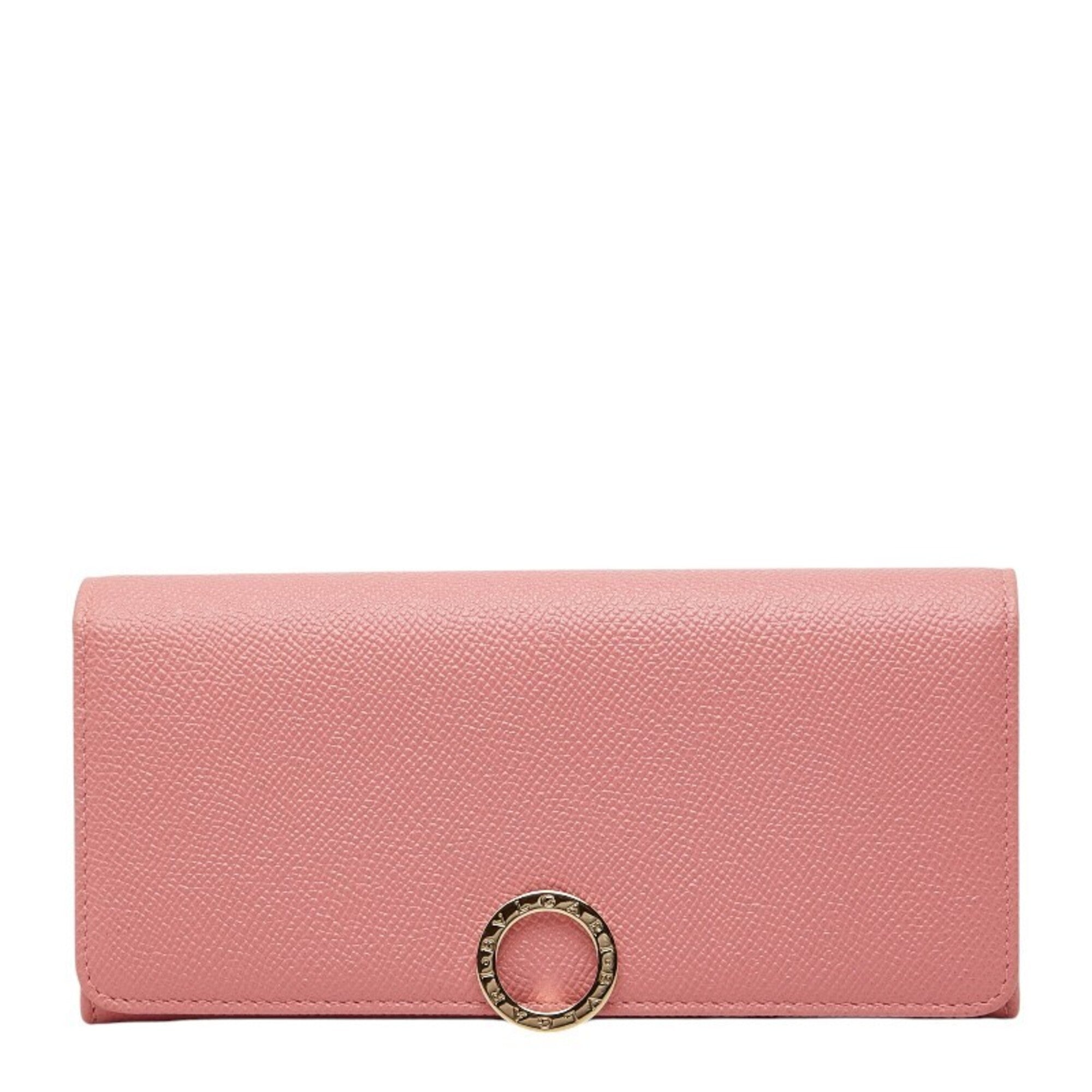 Bvlgari Pink Leather Long Wallet (Bi-Fold) (Pre-Owned)