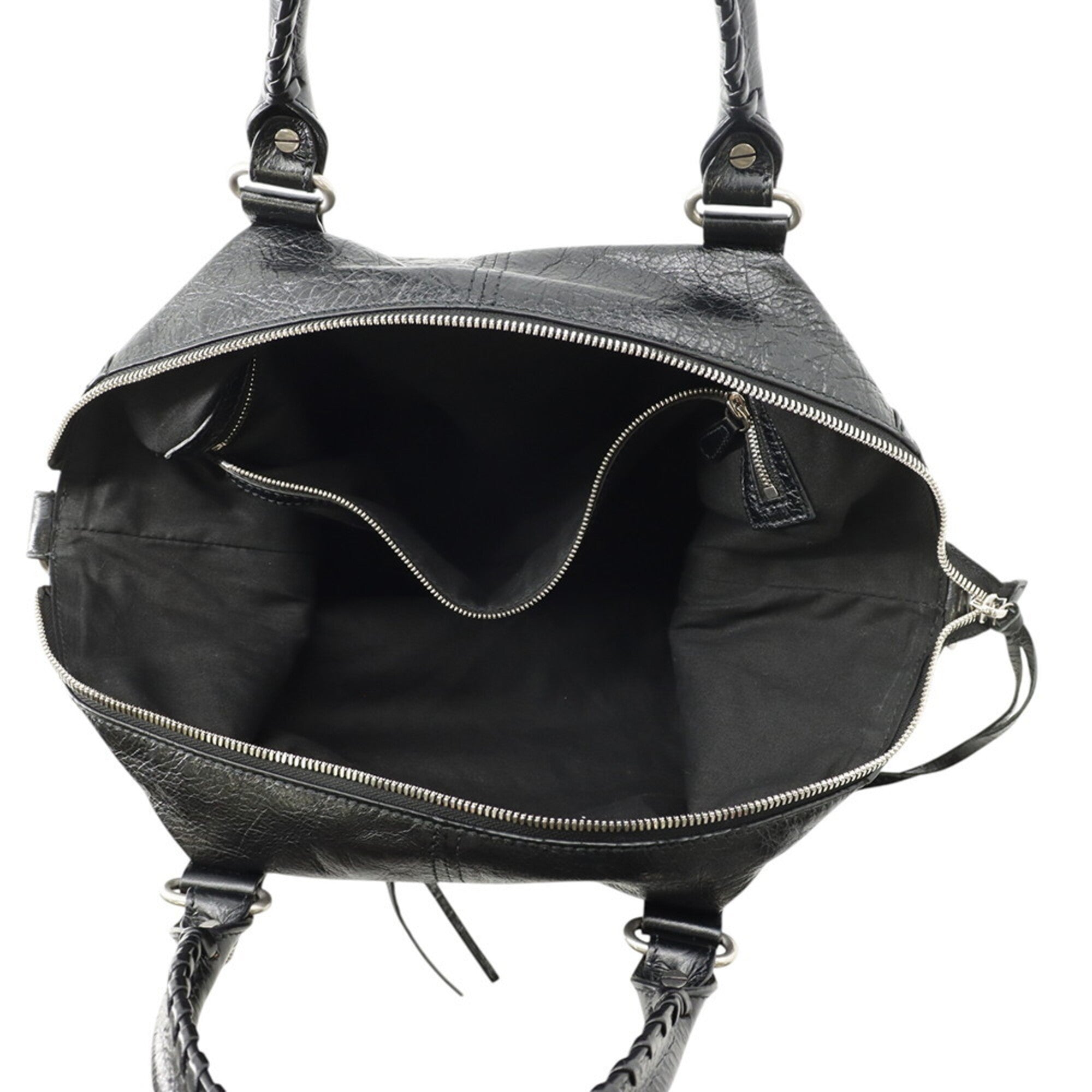 Balenciaga Black Leather Handbag Pouch Shoulder Bag (Pre-Owned)