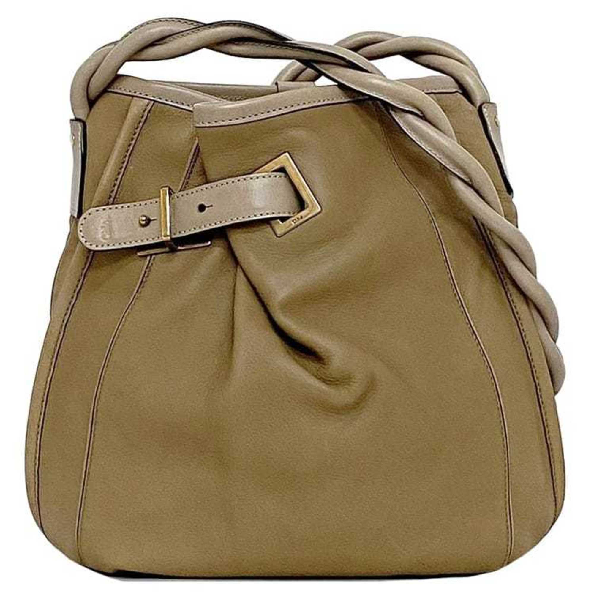 Chloé Beige Brown Leather Shoulder Bag (Pre-Owned)